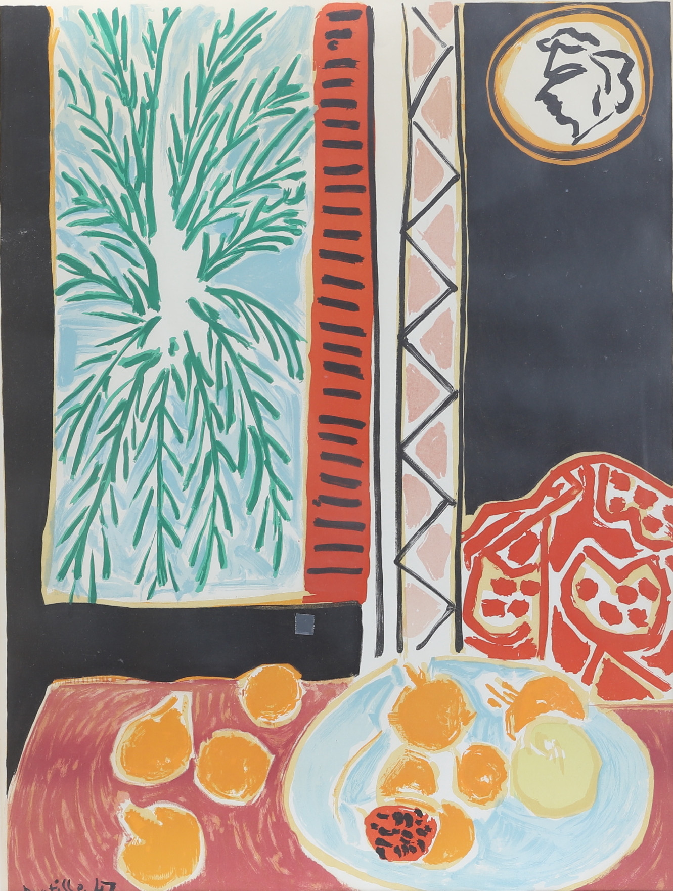 HENRI MATISSE. Affisch, "Nice, Travail et Jole", signerad och daterad i trycket.