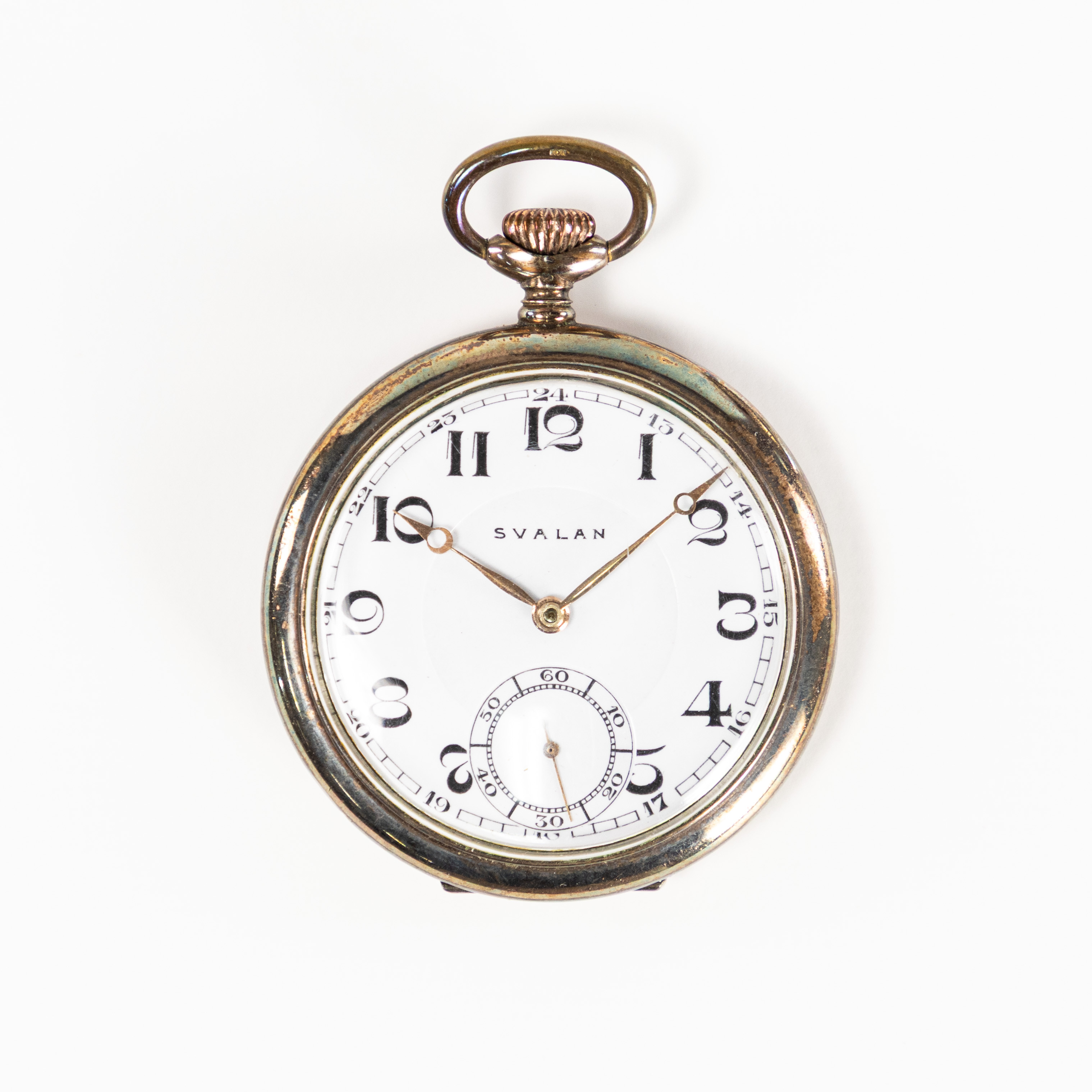 SVALAN. Fickur, 49 mm, silver.