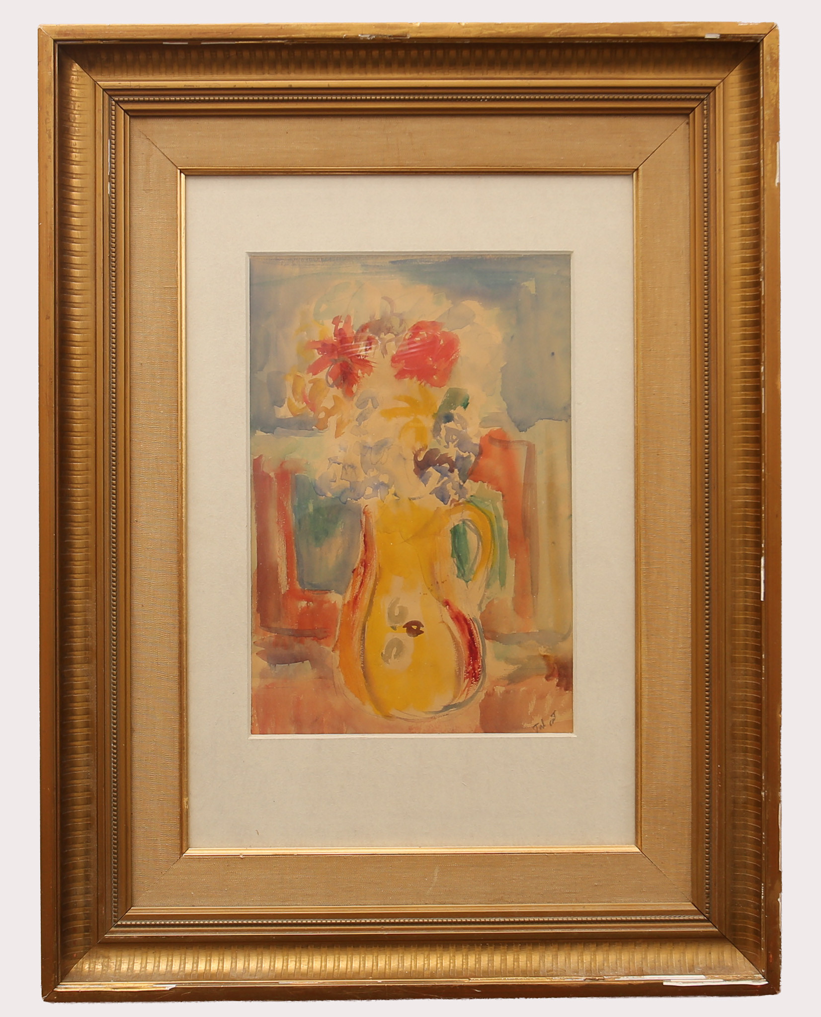 PIERRE TAL-COAT ( 1905-1985). Frankrike, akvarell, signerad Tal-Coat. "Fleurs de champs".