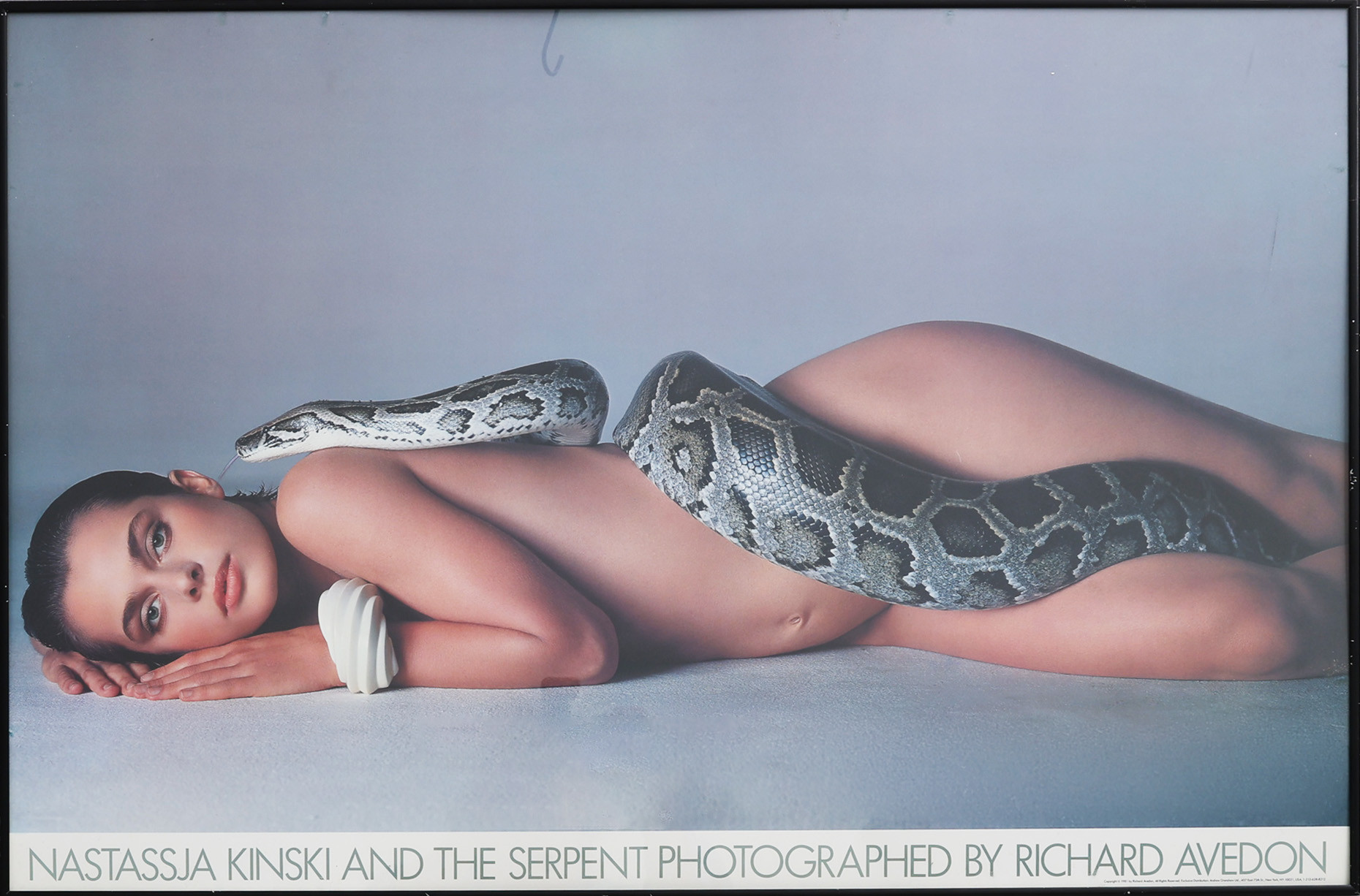 AFFISCH/POSTER. DEN AMERIKANSKE FOTOGRAFEN RICHARD AVEDONS IKONISKA FOTO AV DEN TYSKA SKÅDESPELERSKAN NASTASSJA KINSKI AND THE SERPENT 1981.