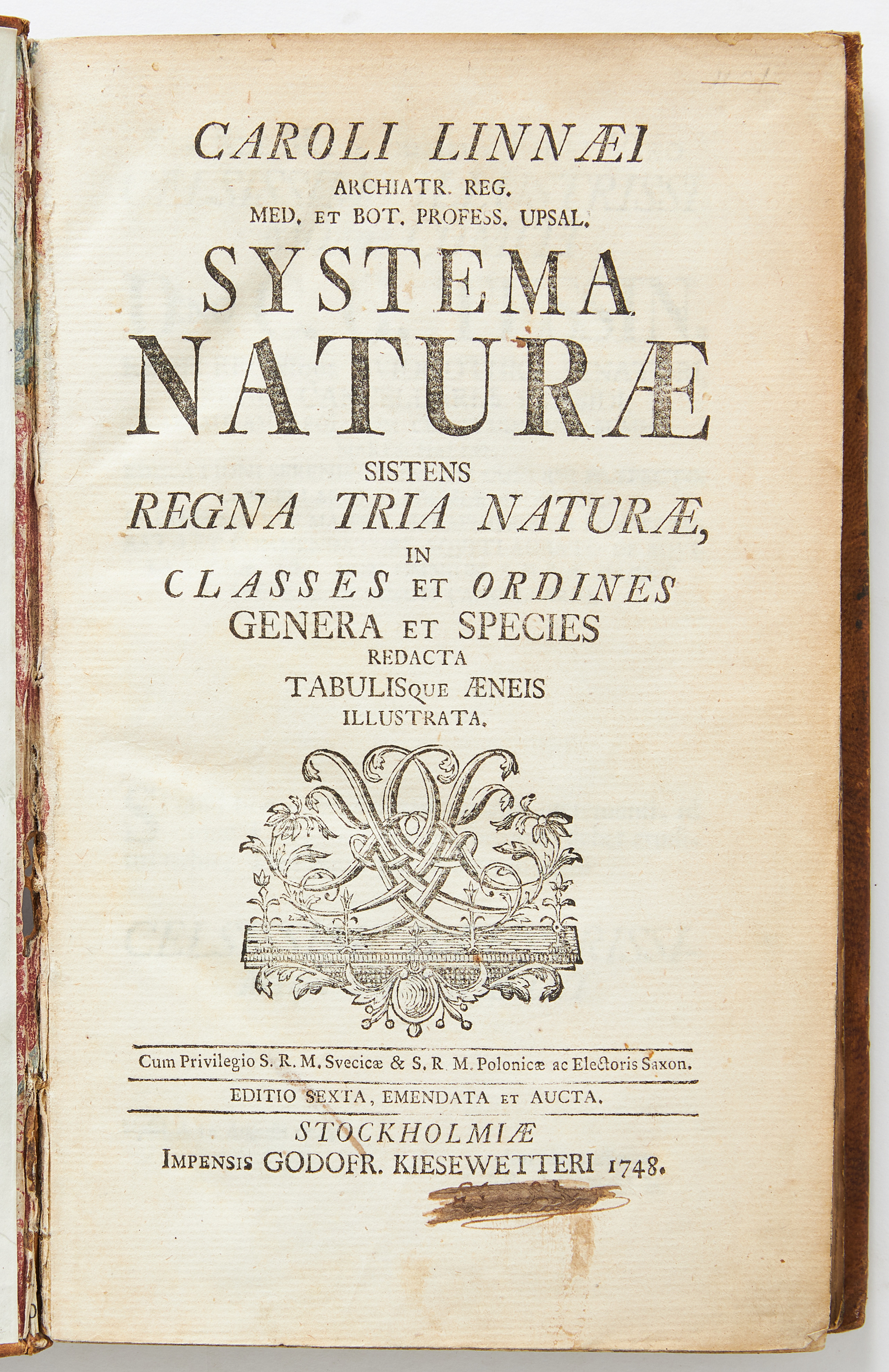 LINNEAUS, SYSTEMA NATURAE 1748, first illustrated edition.