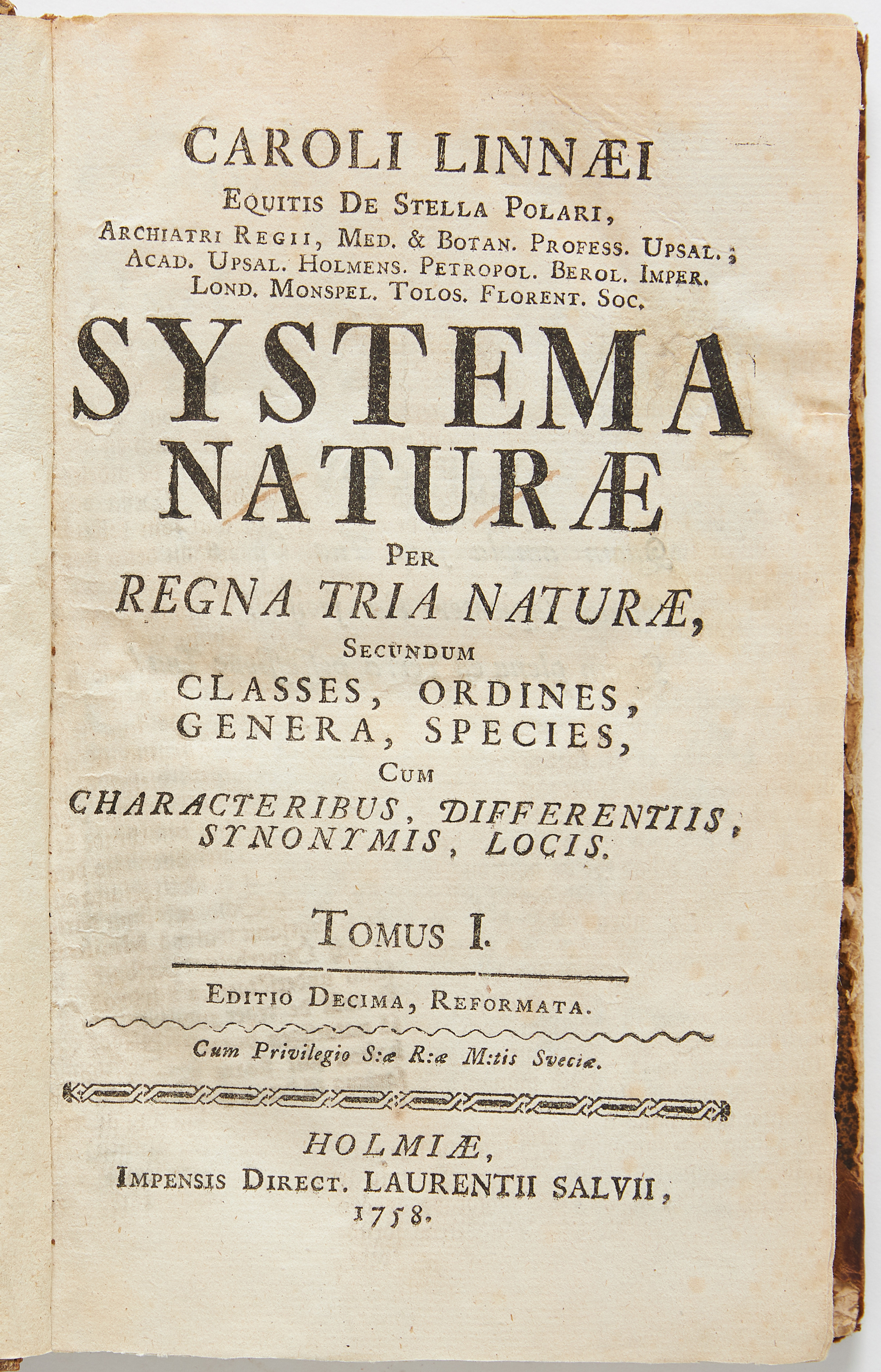 LINNAEUS SYSTEMA NATURAE IMPORTANT 10TH EDITION. 1758-59. 2 volumes.