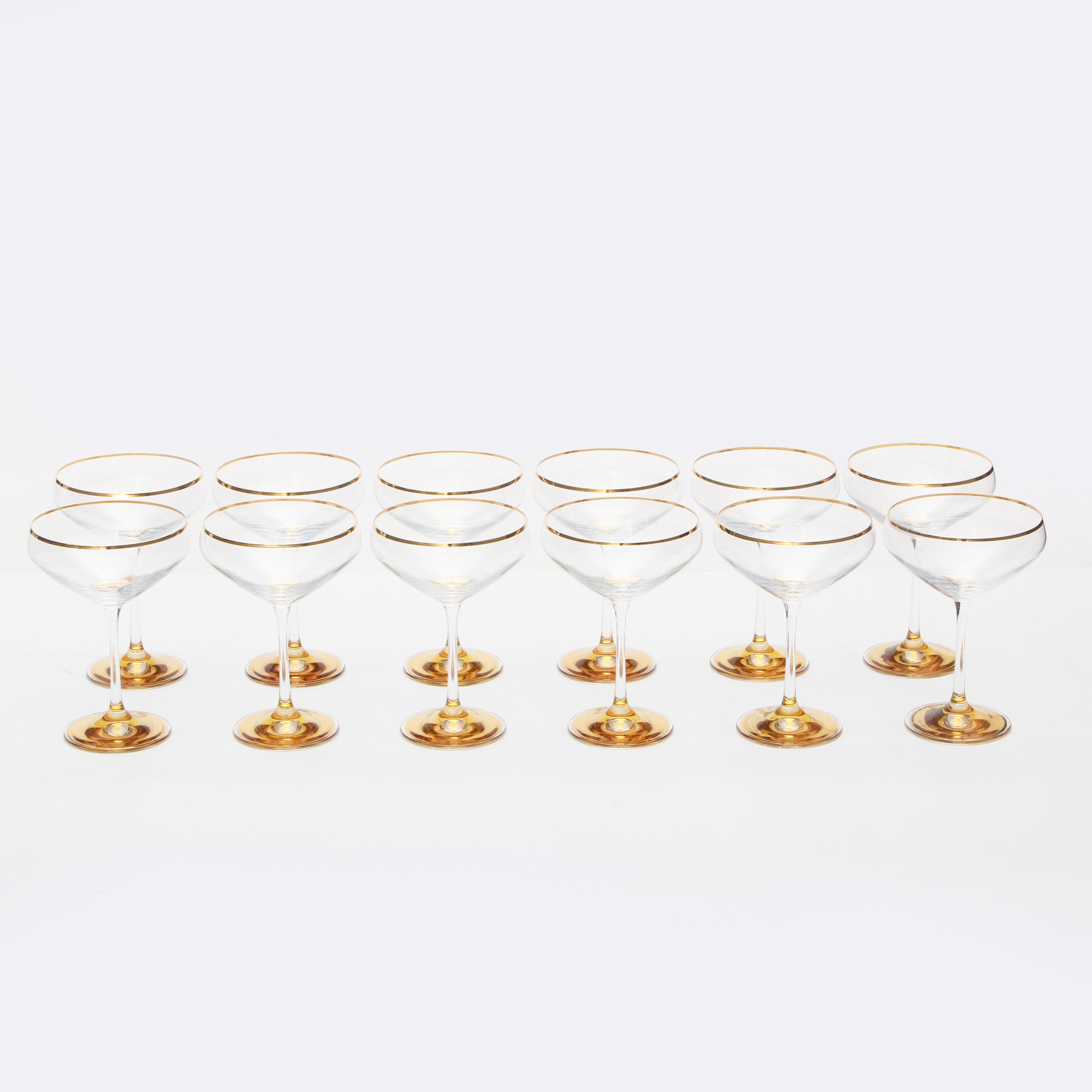 CHAMPAGNEGLAS, 12 st, fyrklövern.