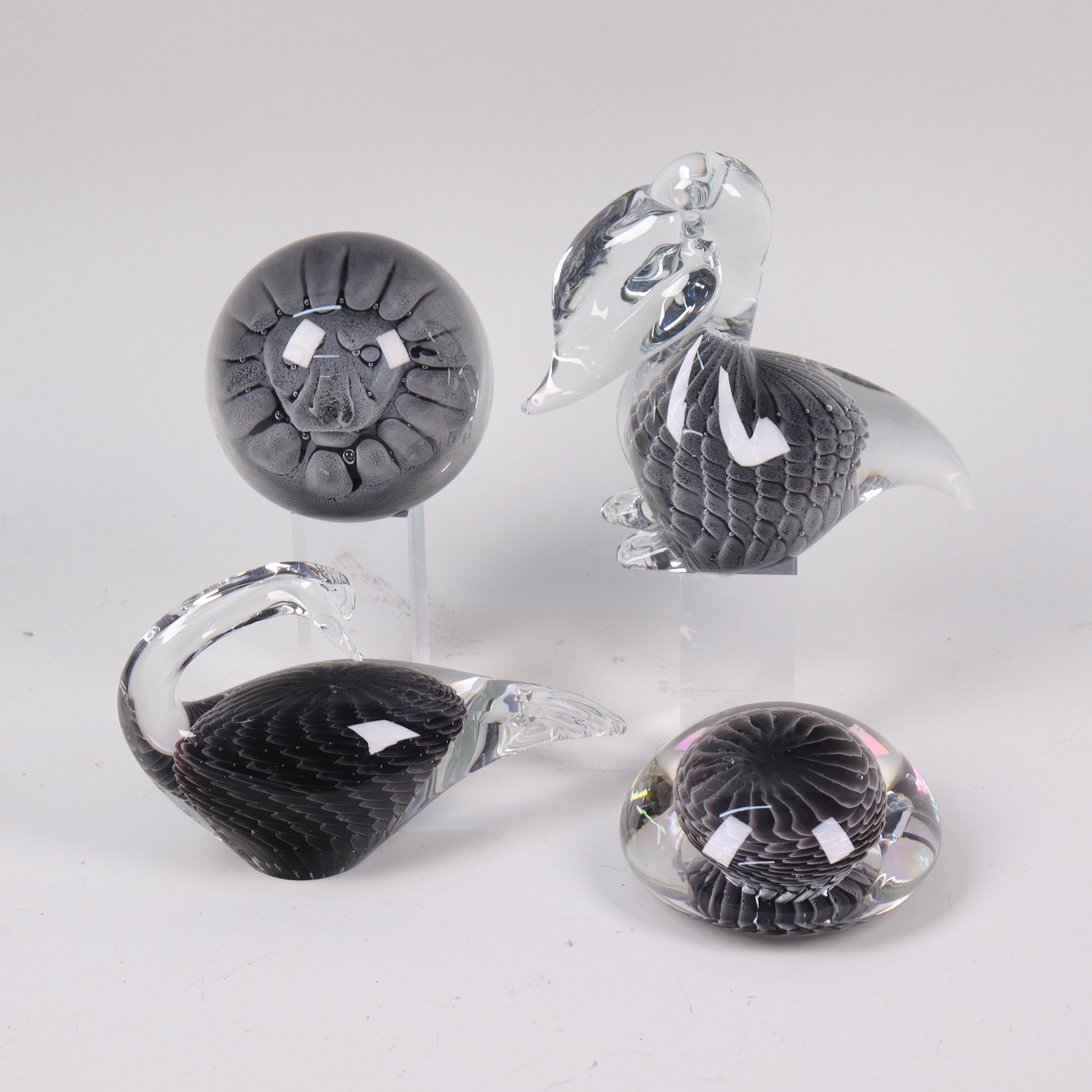 KONSTGLAS, FM Konstglas / Marcolin, Art Crystal, Ronneby, 4 delar.