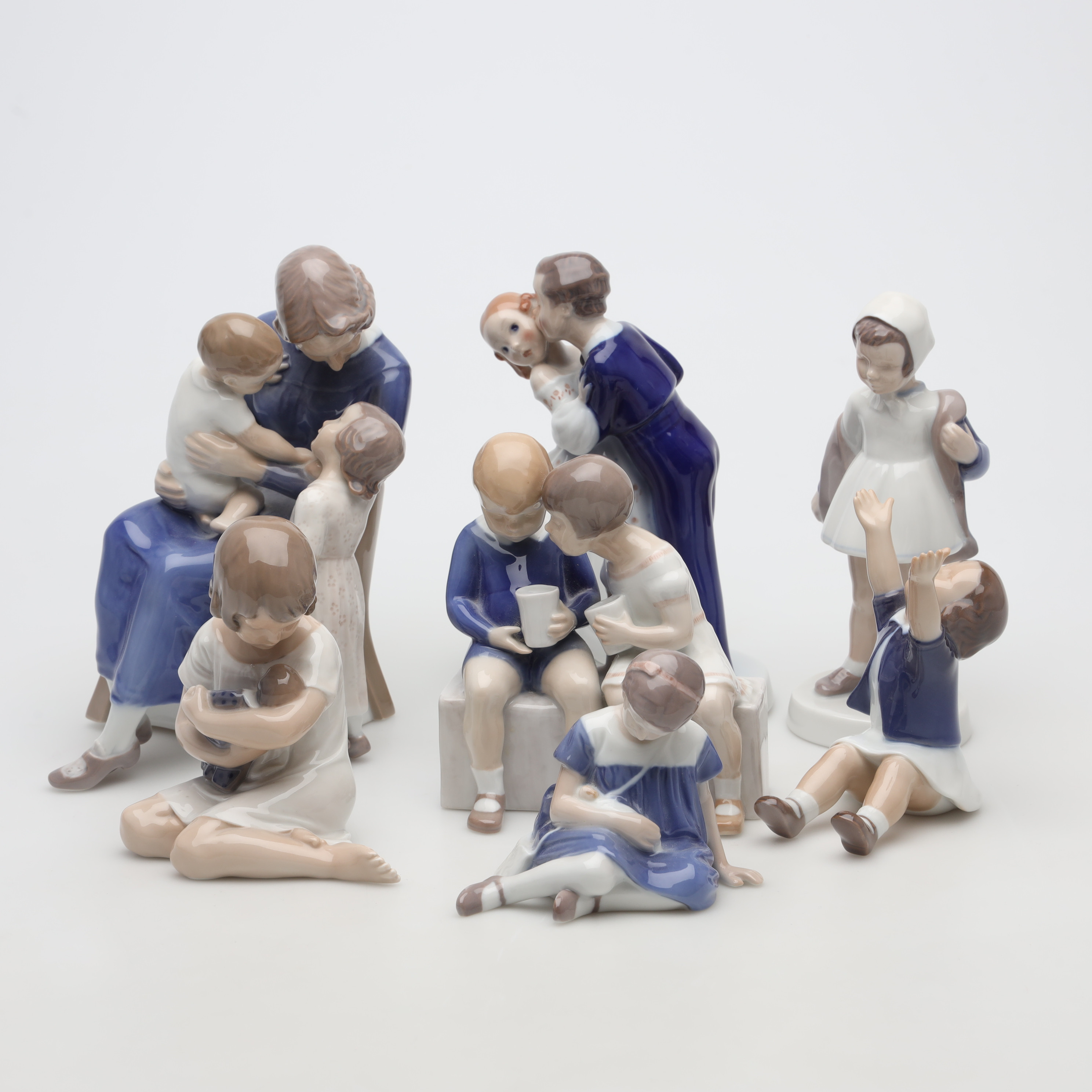 FIGURINER, 7 stycken, porslin, Danmark.