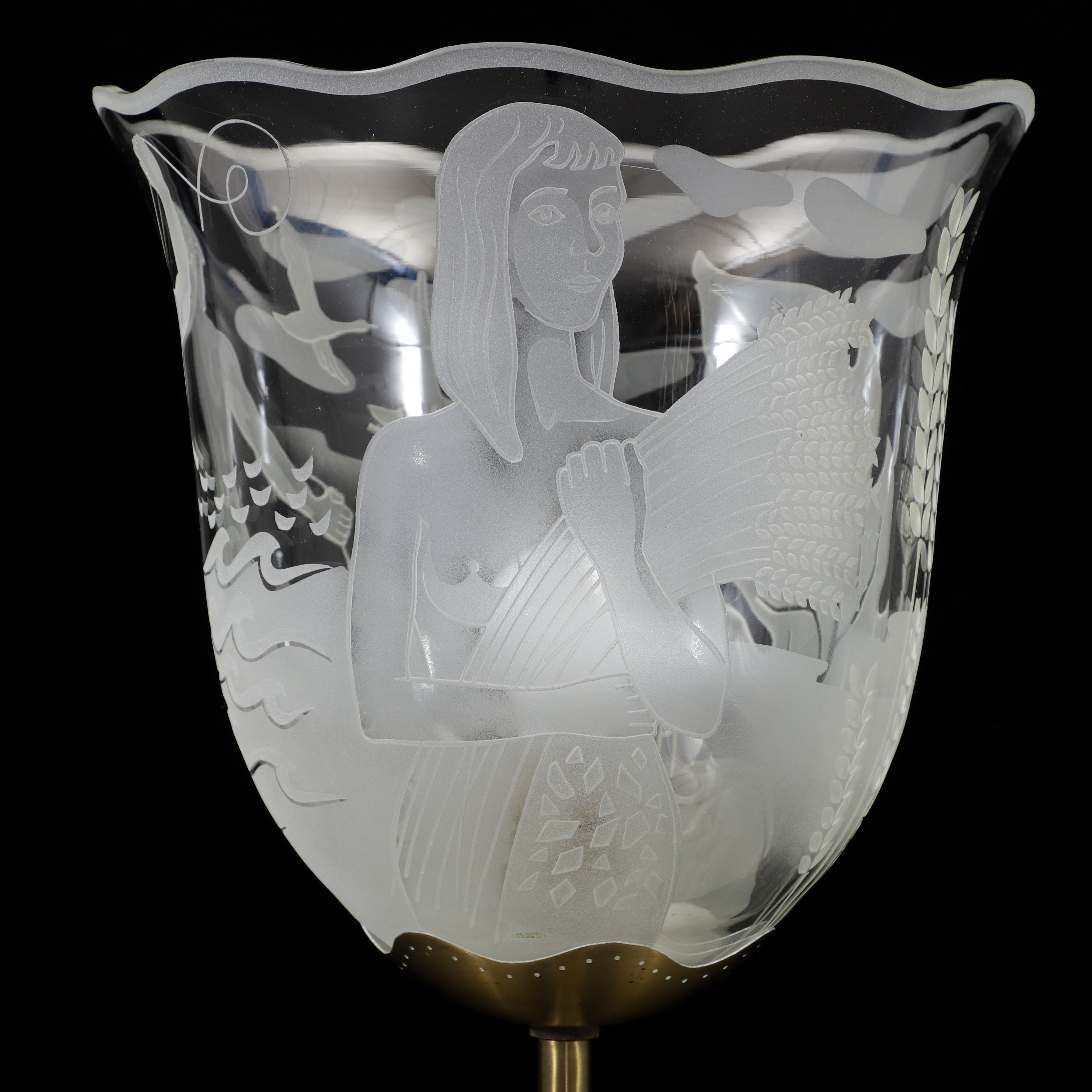 BO NOTINI. Golvlampa, mässing/glas, Glössner & Co.