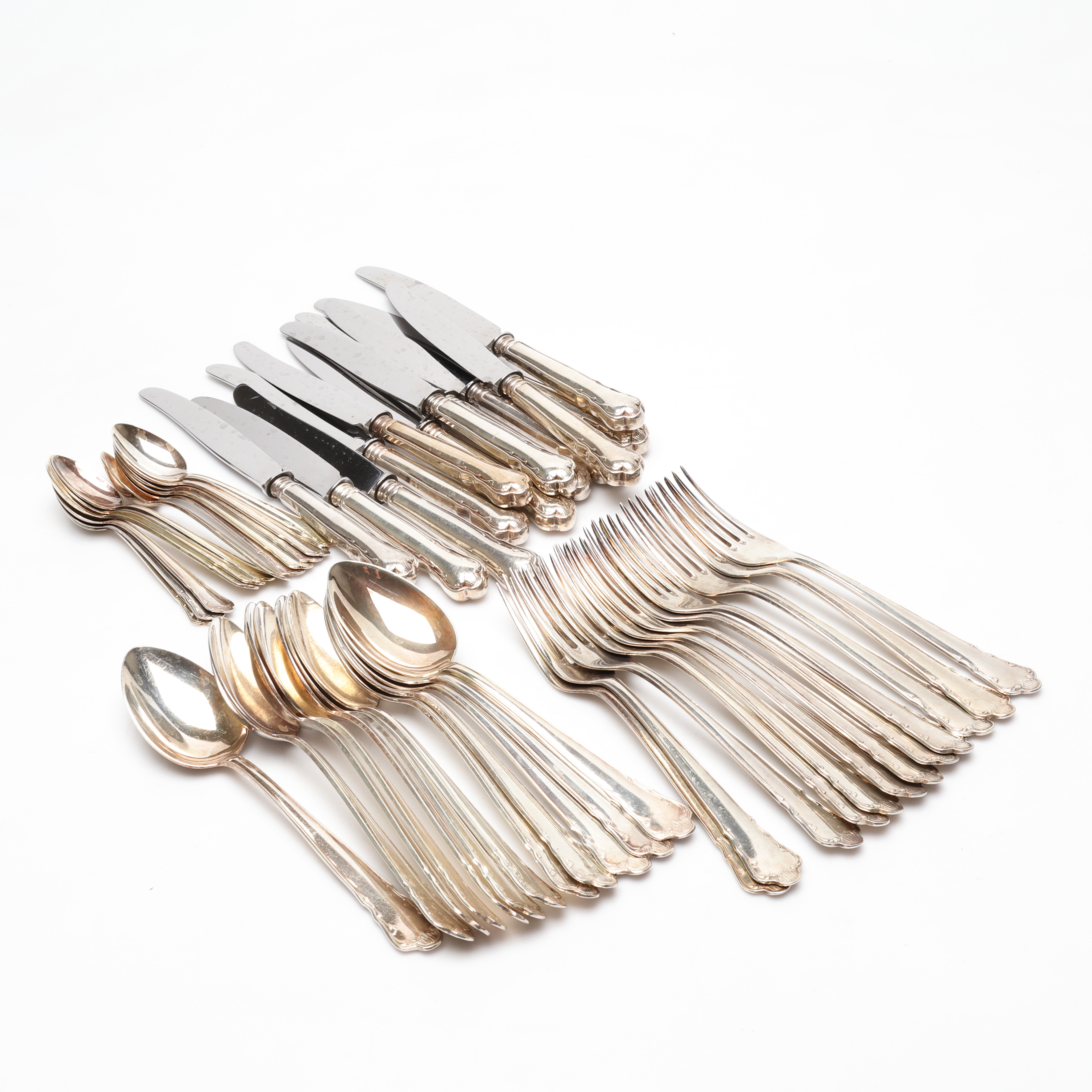 BESTICKUPPSÄTTNING, 48 delar, nysilver, 1900-tal.