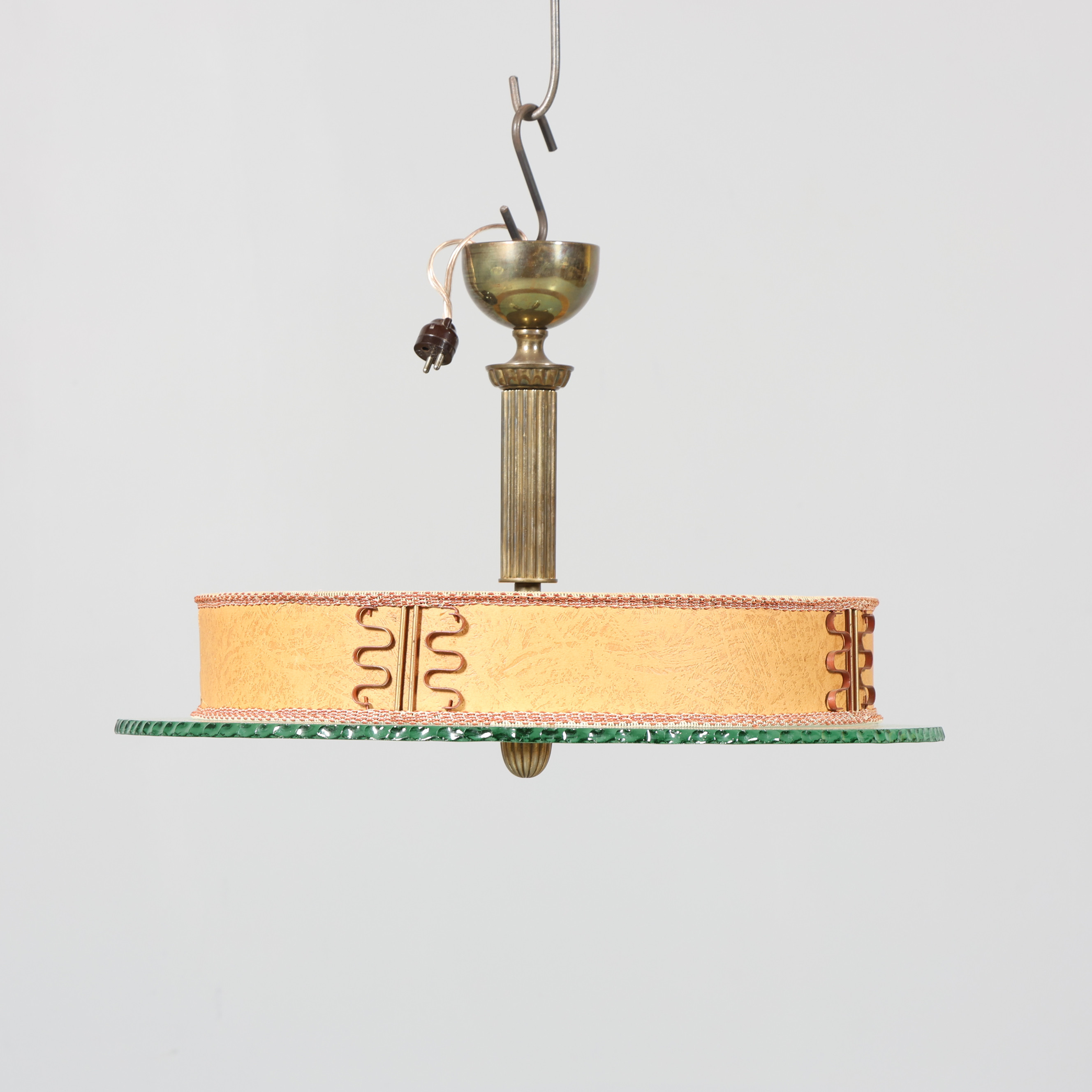 TAKPLAFOND, glasskiva med pergamentskärm, 1930/40-tal, swedish grace.