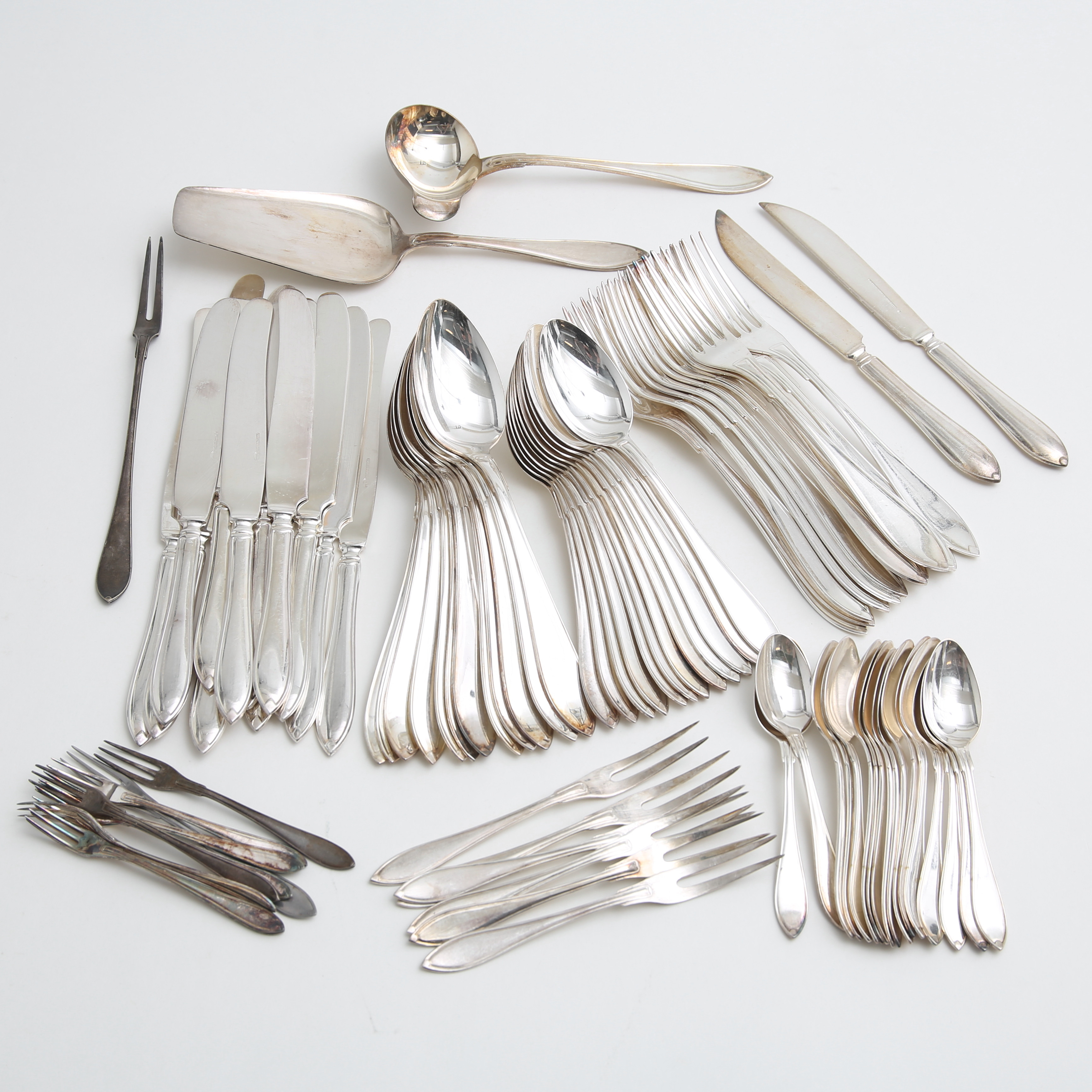 BESTICK, "Svensk spets", 85 delar, nysilver.