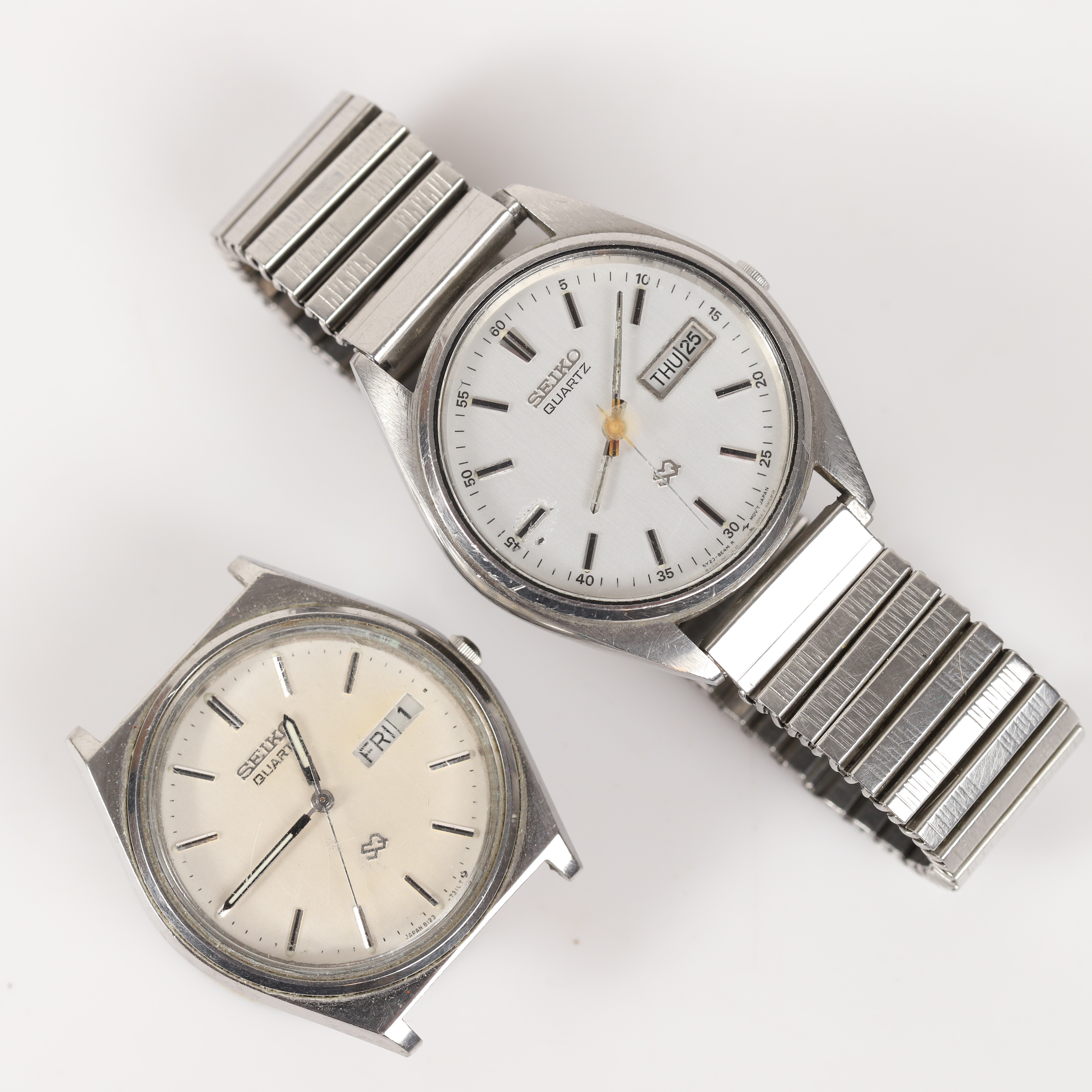 ARMBANDSUR, 1 par, Seiko SQ quartz, stål.