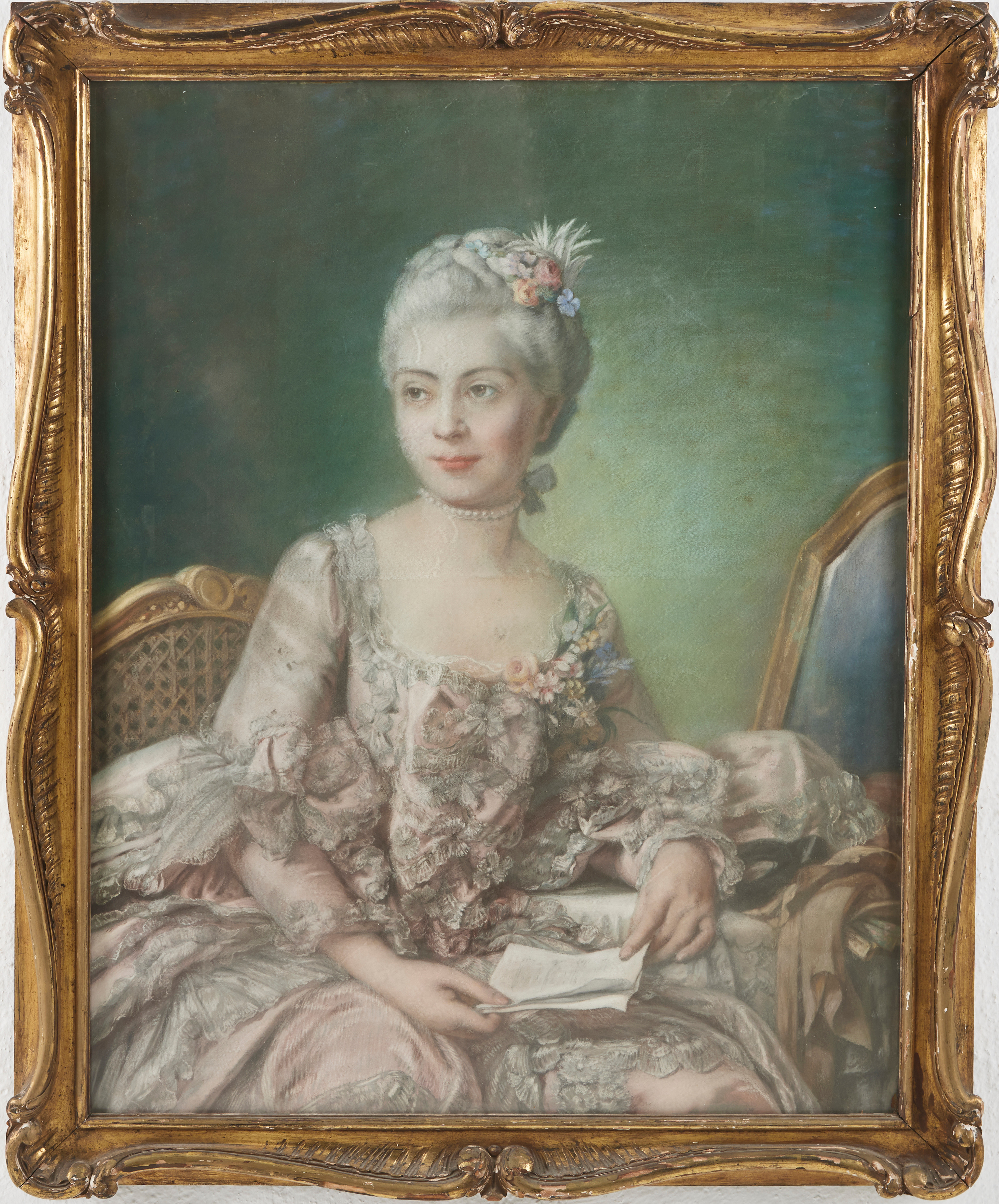 ALEXANDER ROSLIN. Efter (omkring 1900). Porträtt av Marie Suzanne Giroust, konstnärens hustru.