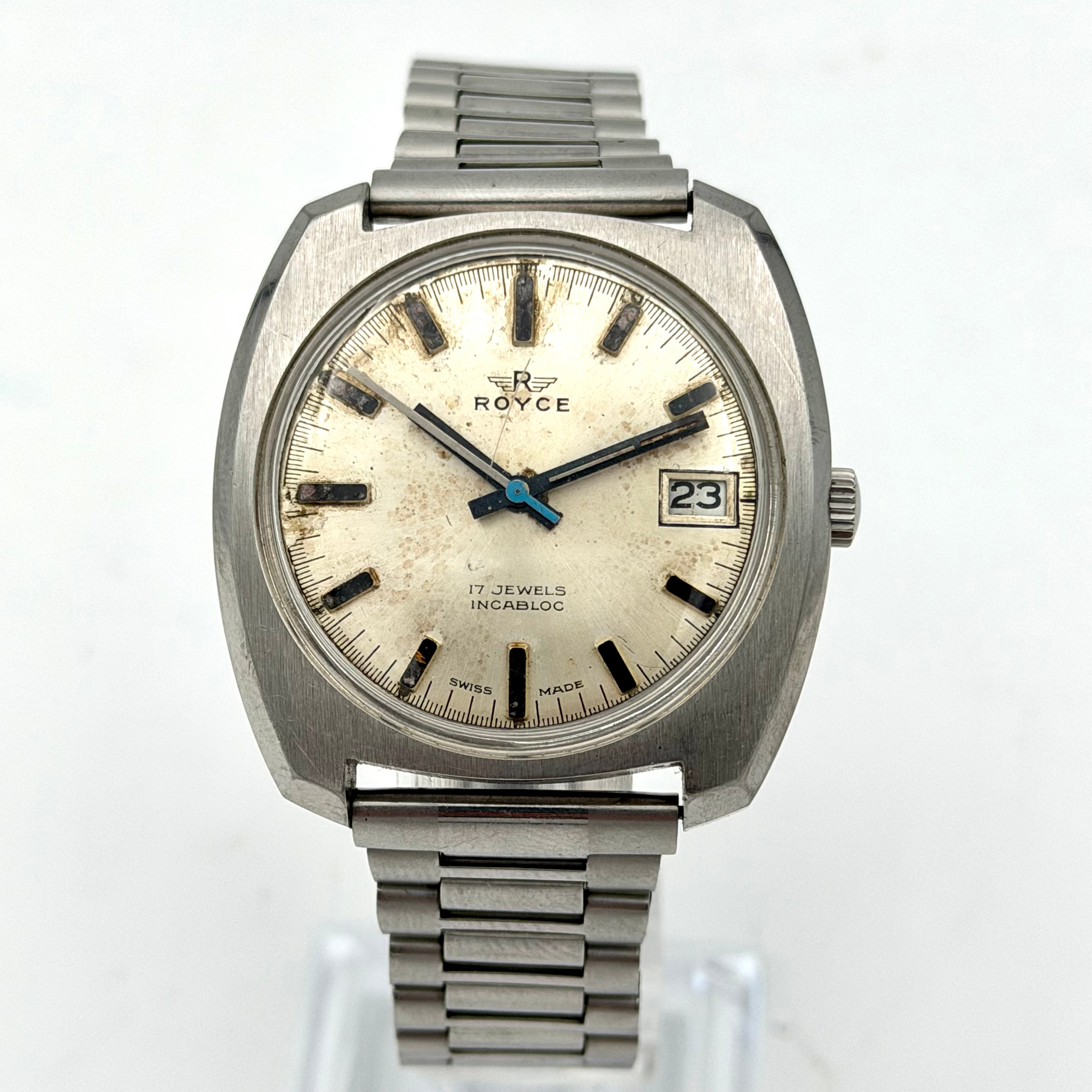 ROYCE, armbandsur, 1960/70-tal, manuell, stål.