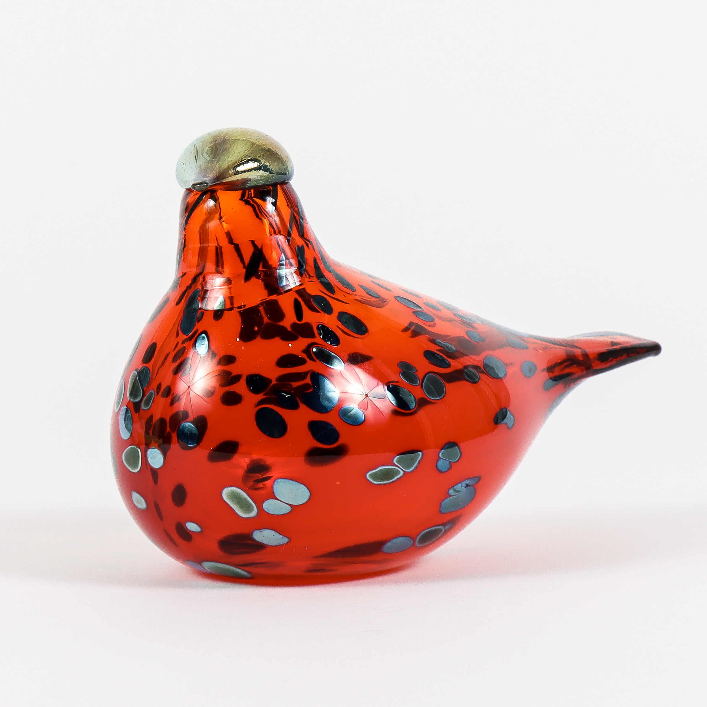 OIVA TOIKKA. Fågel, "Ruby Bird", glas, Nuutajärvi, Finland.