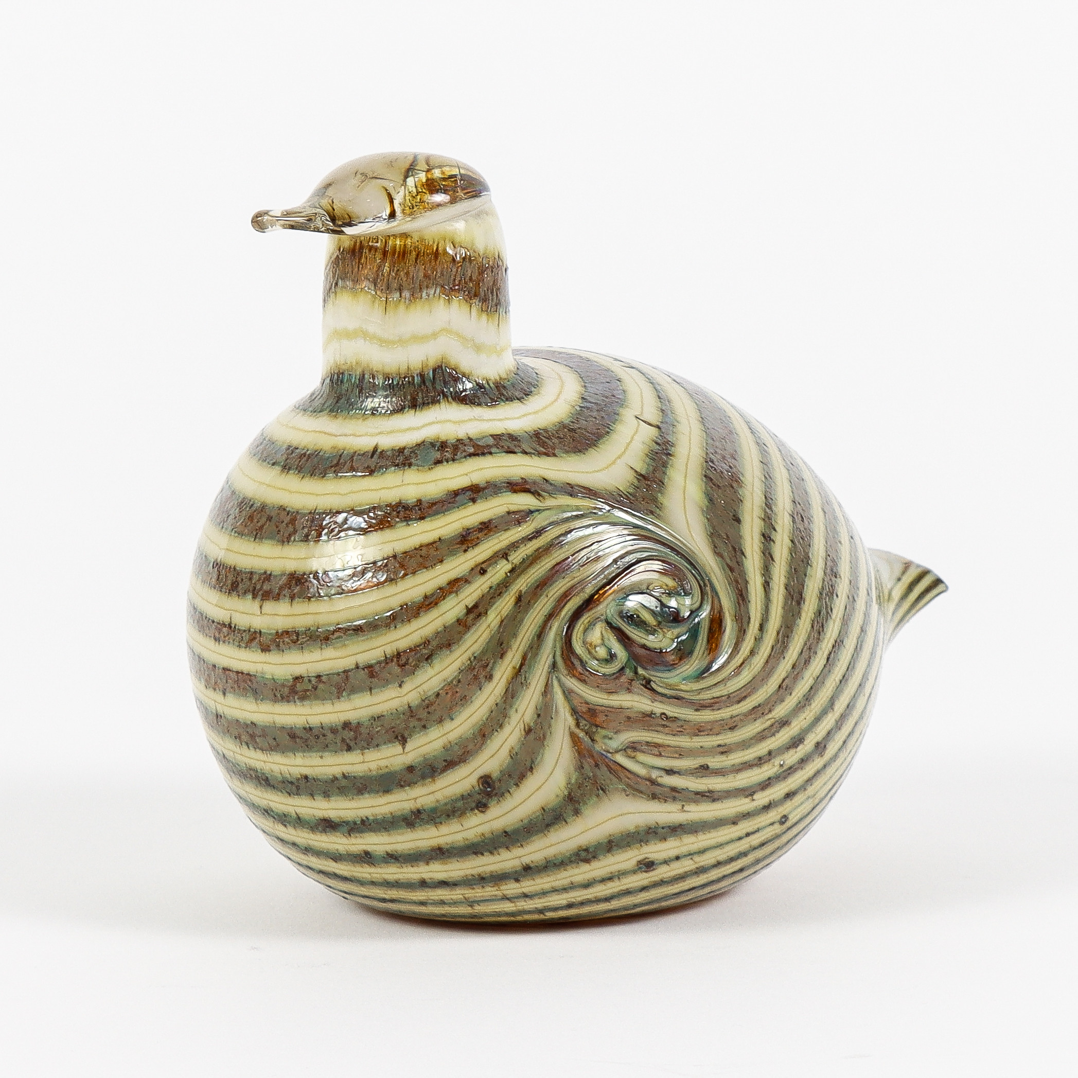 OIVA TOIKKA. Fågel, "Alfågel", glas, Nuutajärvi, Finland.