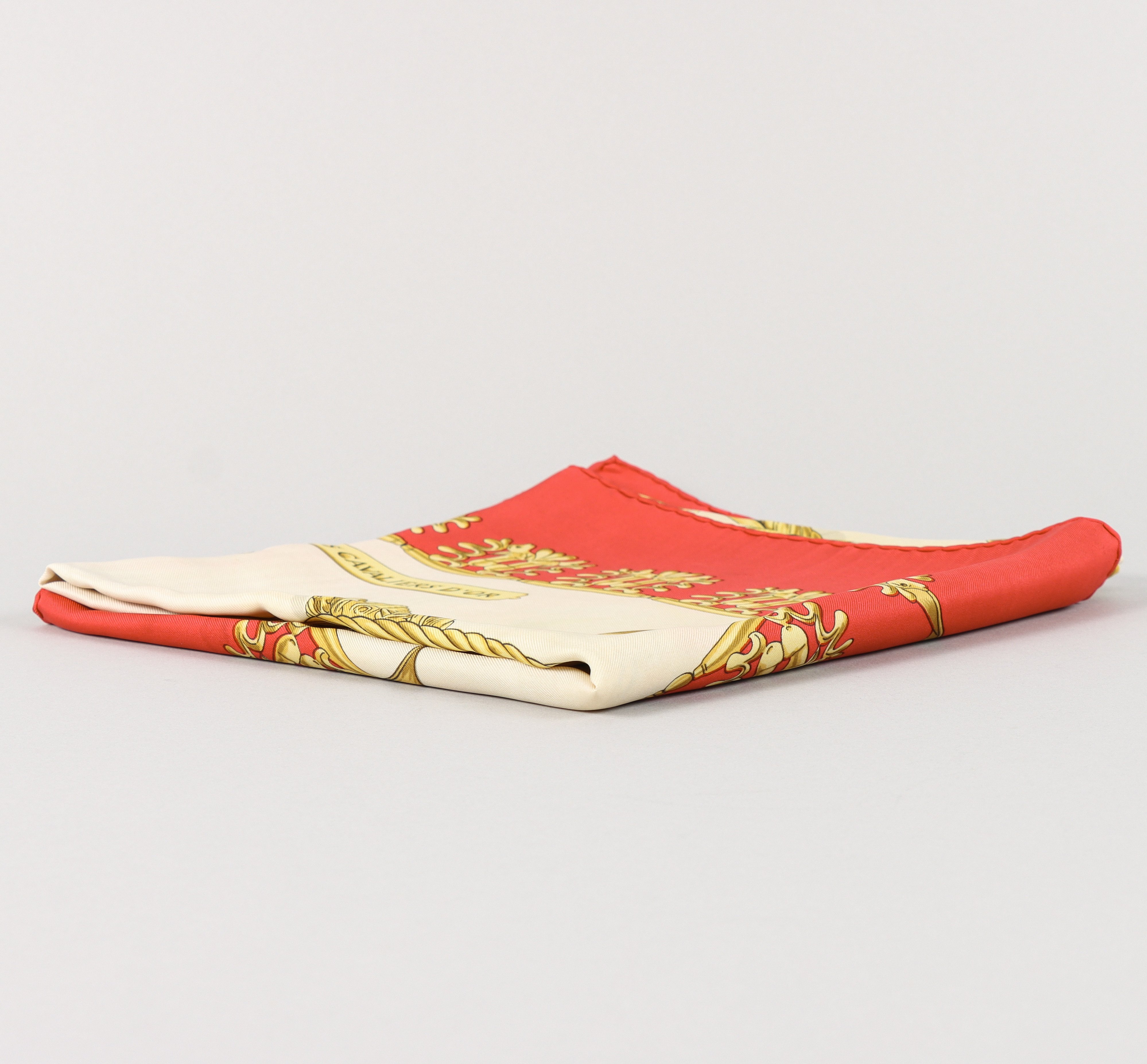 HERMÈS, "Les Cavaliers d`Or", scarf.
