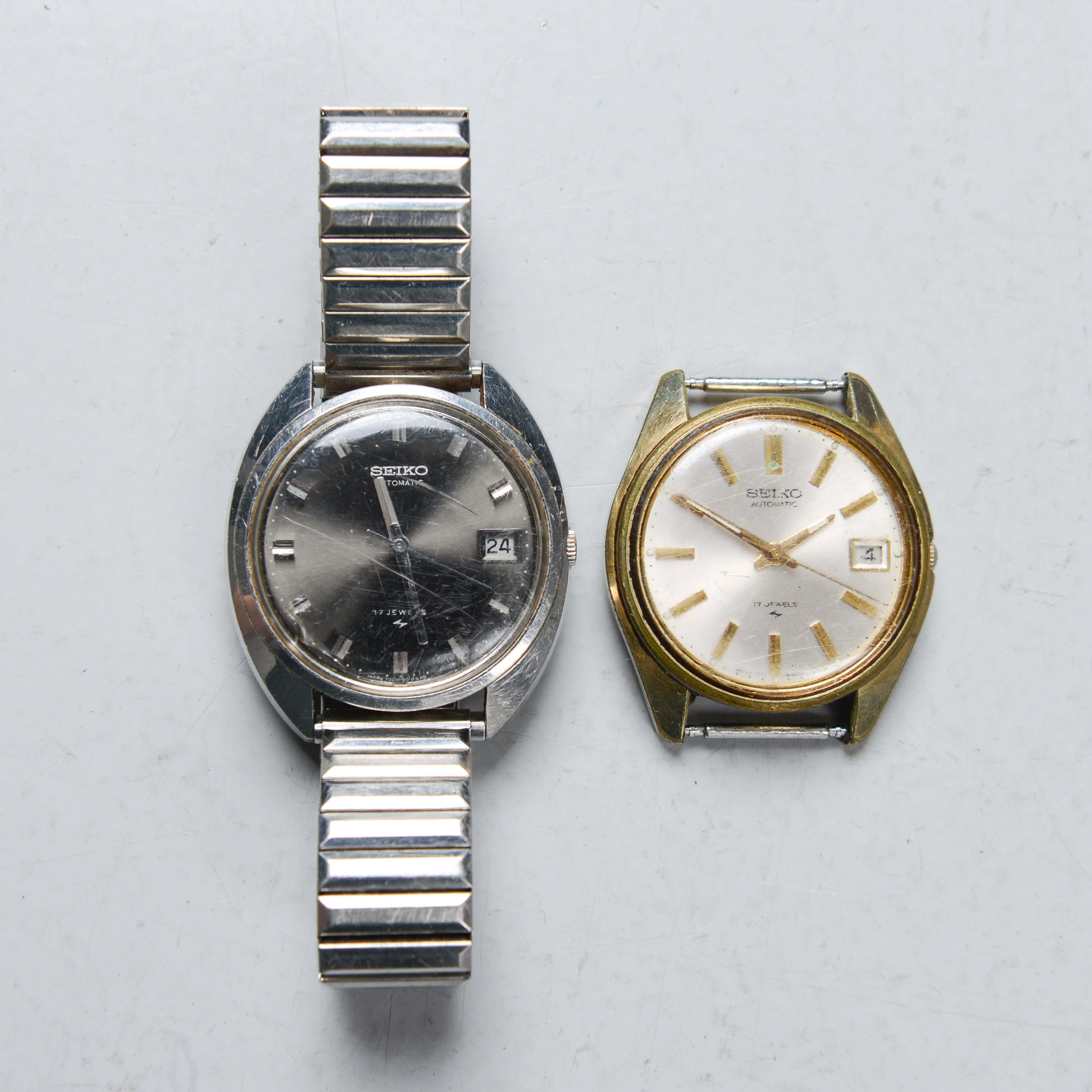 ARMBANDSUR, 2 st, Seiko, automatiska, 1900-talets andra hälft.