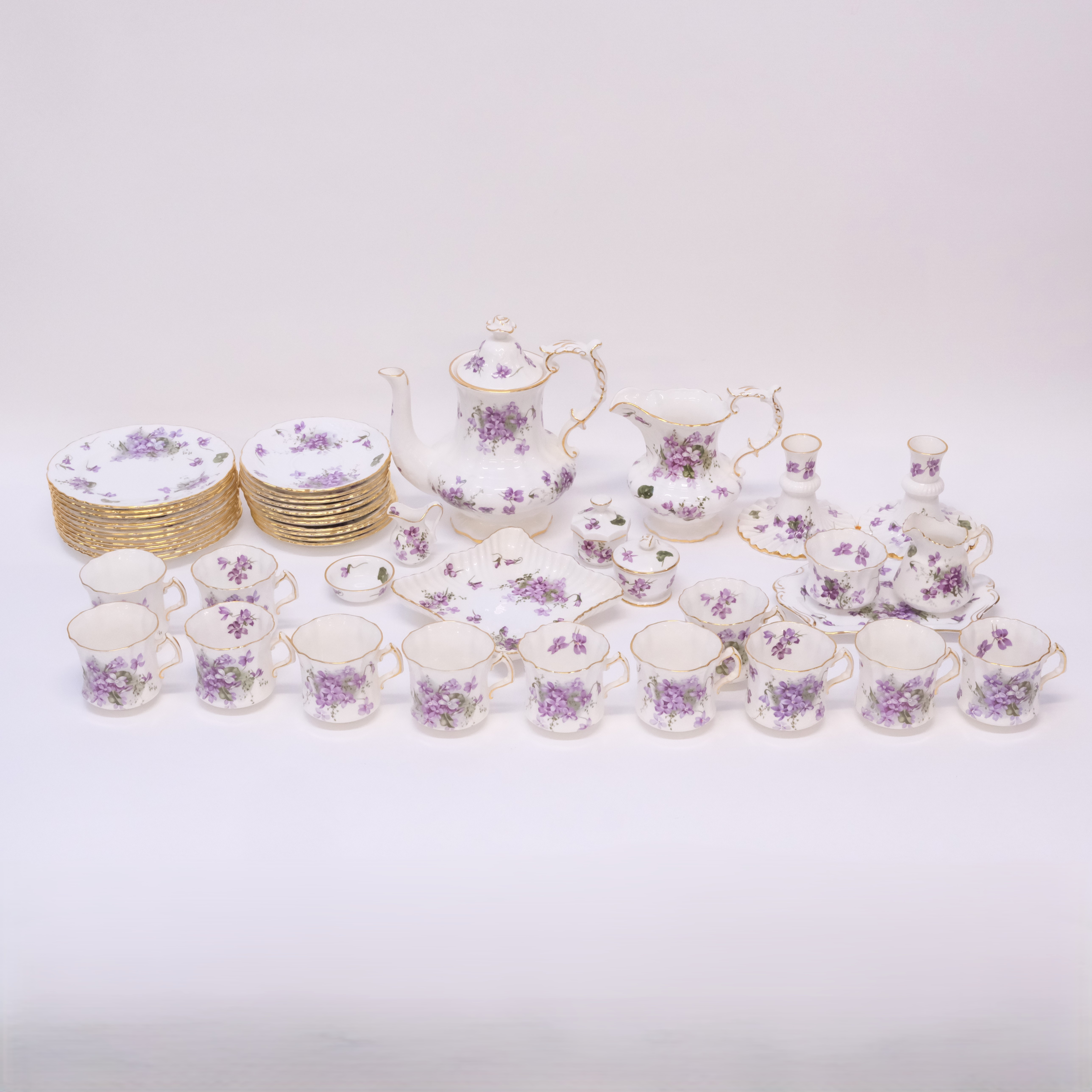 KAFFESERVIS, "VICTORIAN VIOLETS", HAMMERSLEY, ENGLAND, 46 DELAR.