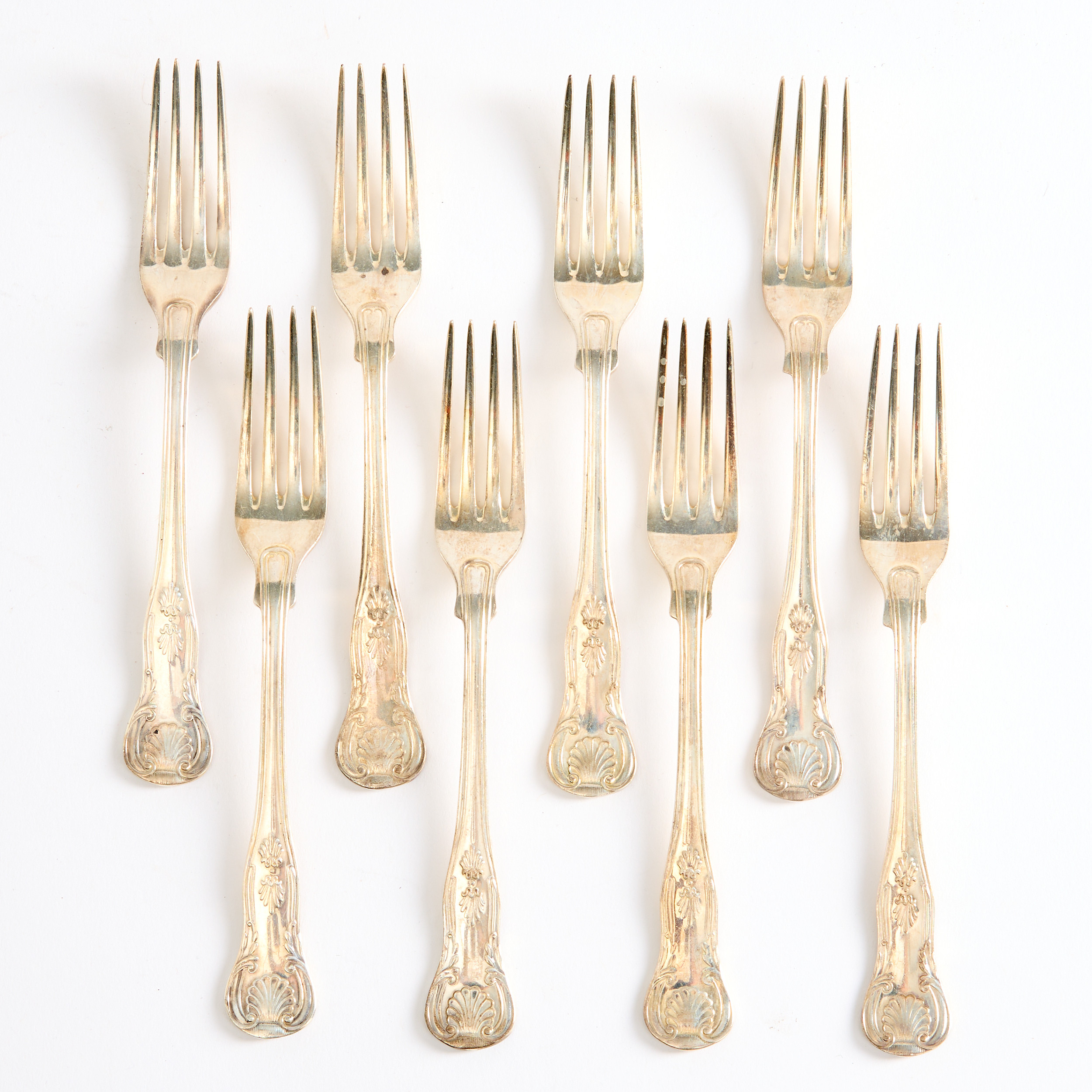 GAFFLAR 8 st silver CG Hallberg Stockholm 1950-tal.