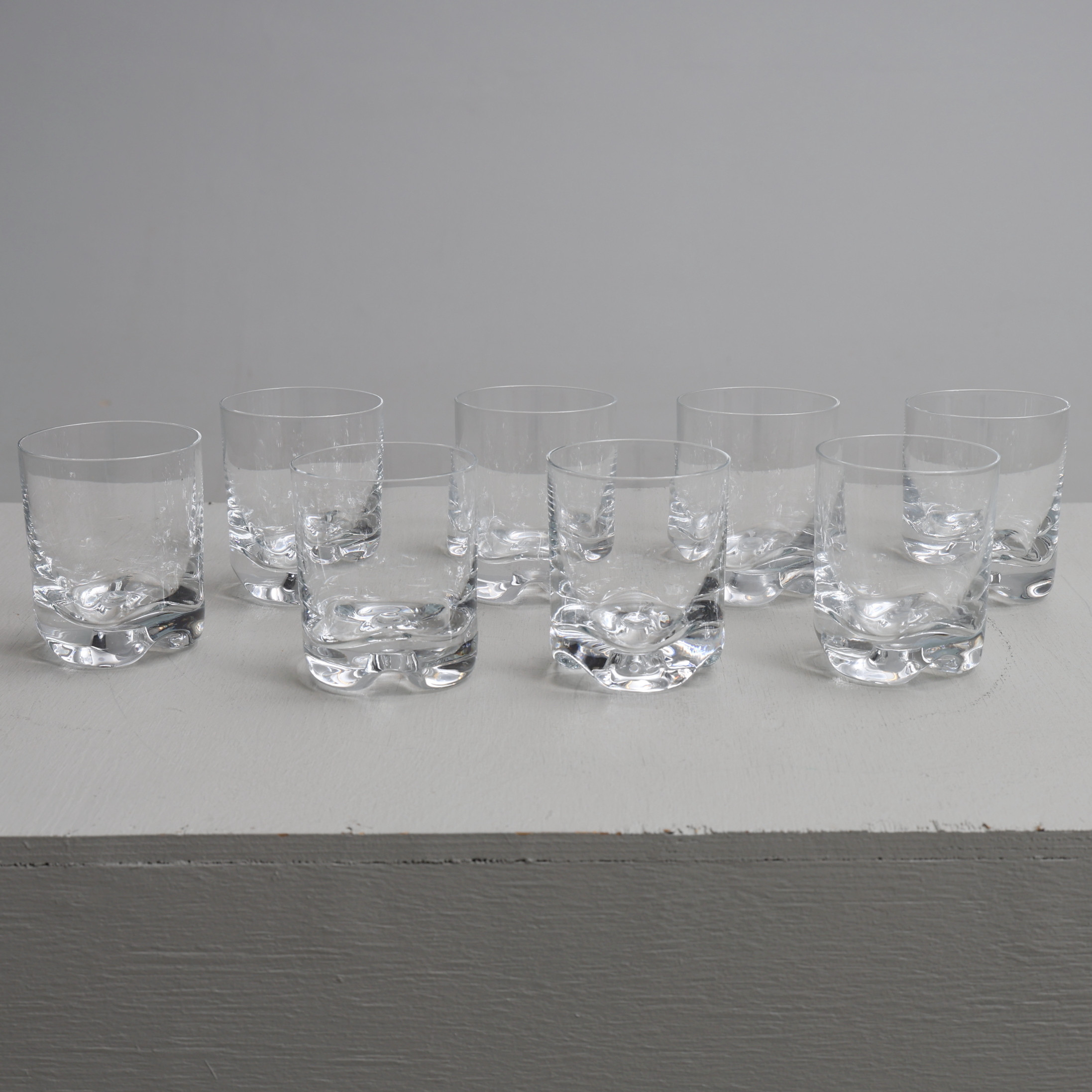 TAPIO WIRKKALA. Whiskyglas, 8 st, "Gaissa", Iittala, Finland.