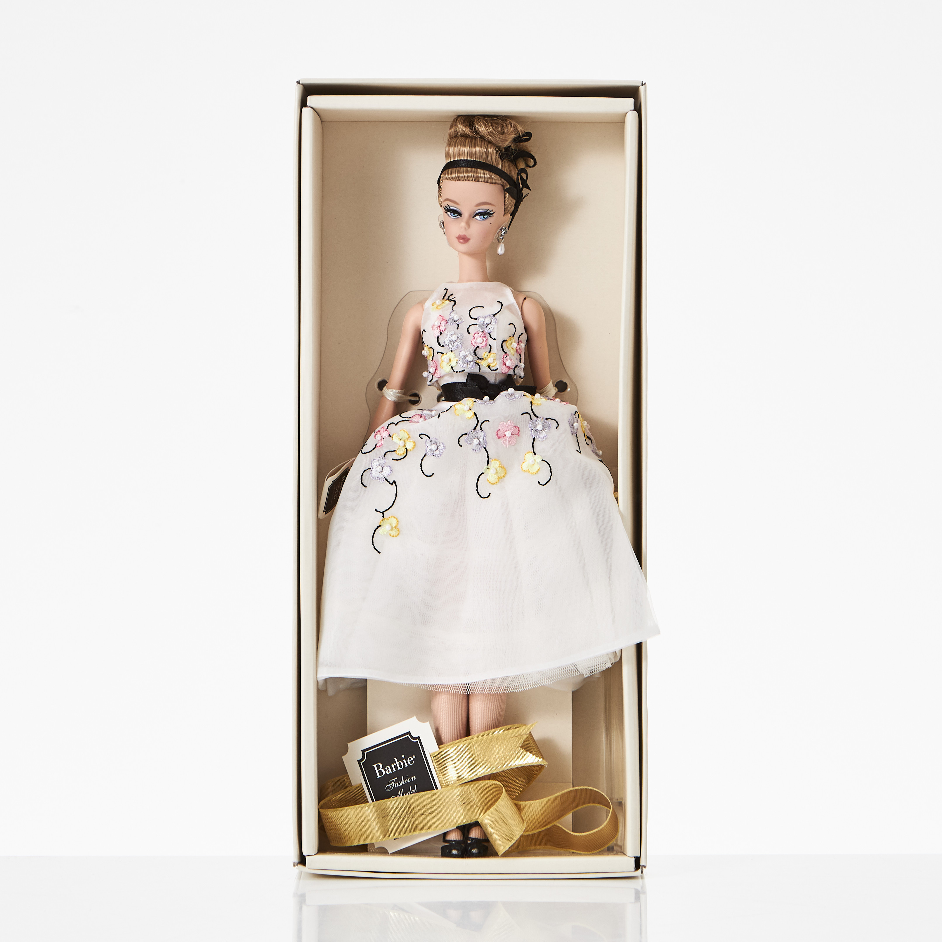 BARBIE, #DGW56, Blonde Silkstone "Classic Cocktail Dress", Fashion Model Collection, Gold Label, (Box date 2015), Mattel.