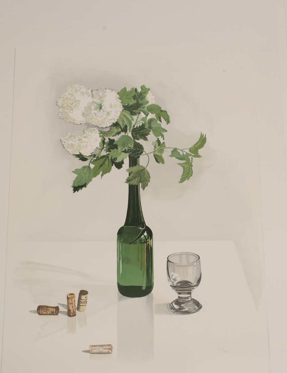 URSULA KRAUSE OEHME. Stilleben med blommor, färglitografi, signerad, numrerad 133/190.