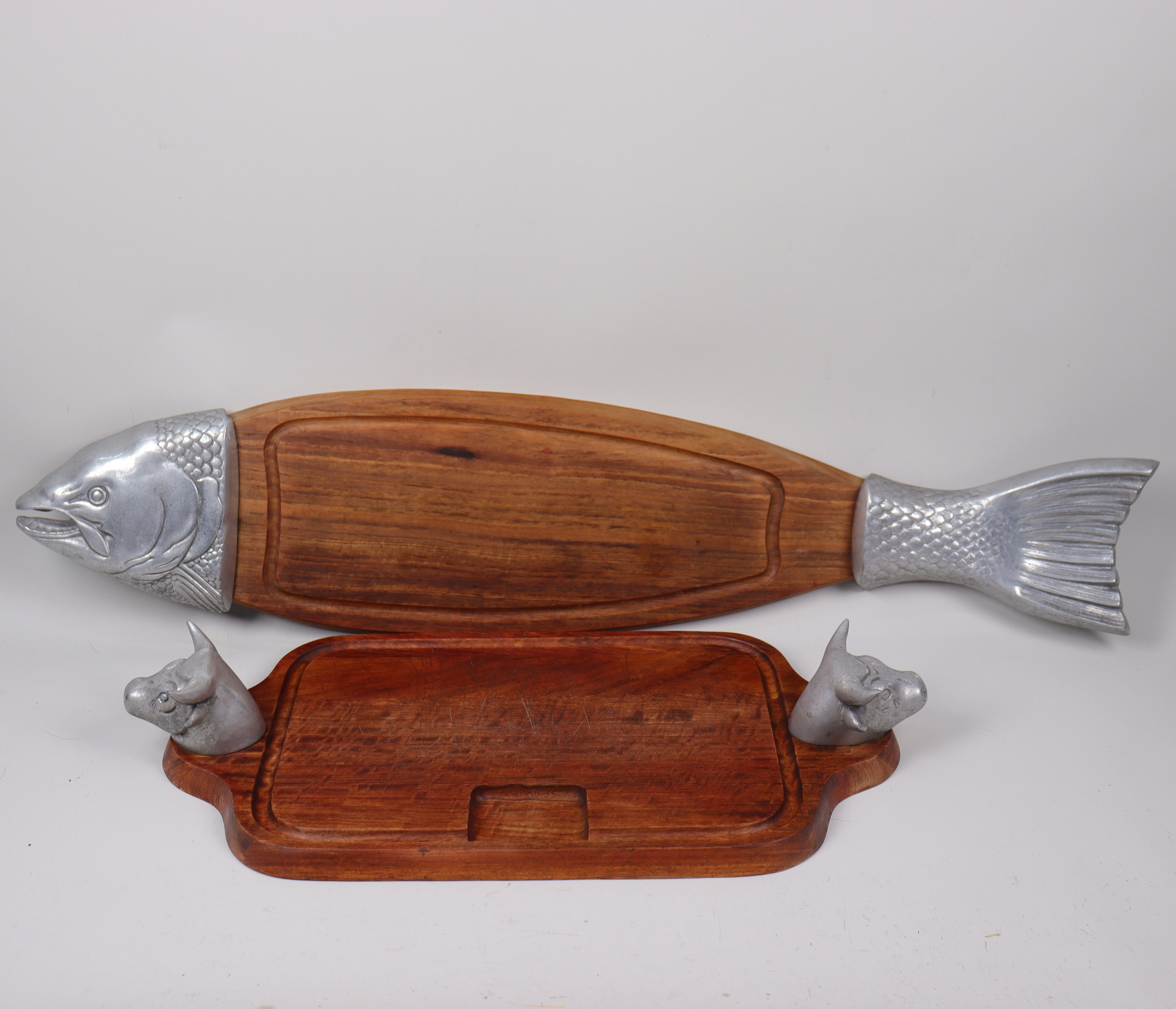 SKÄRBRÄDOR, Scandia Present, teak och aluminium för fisk och kött, 2 st.