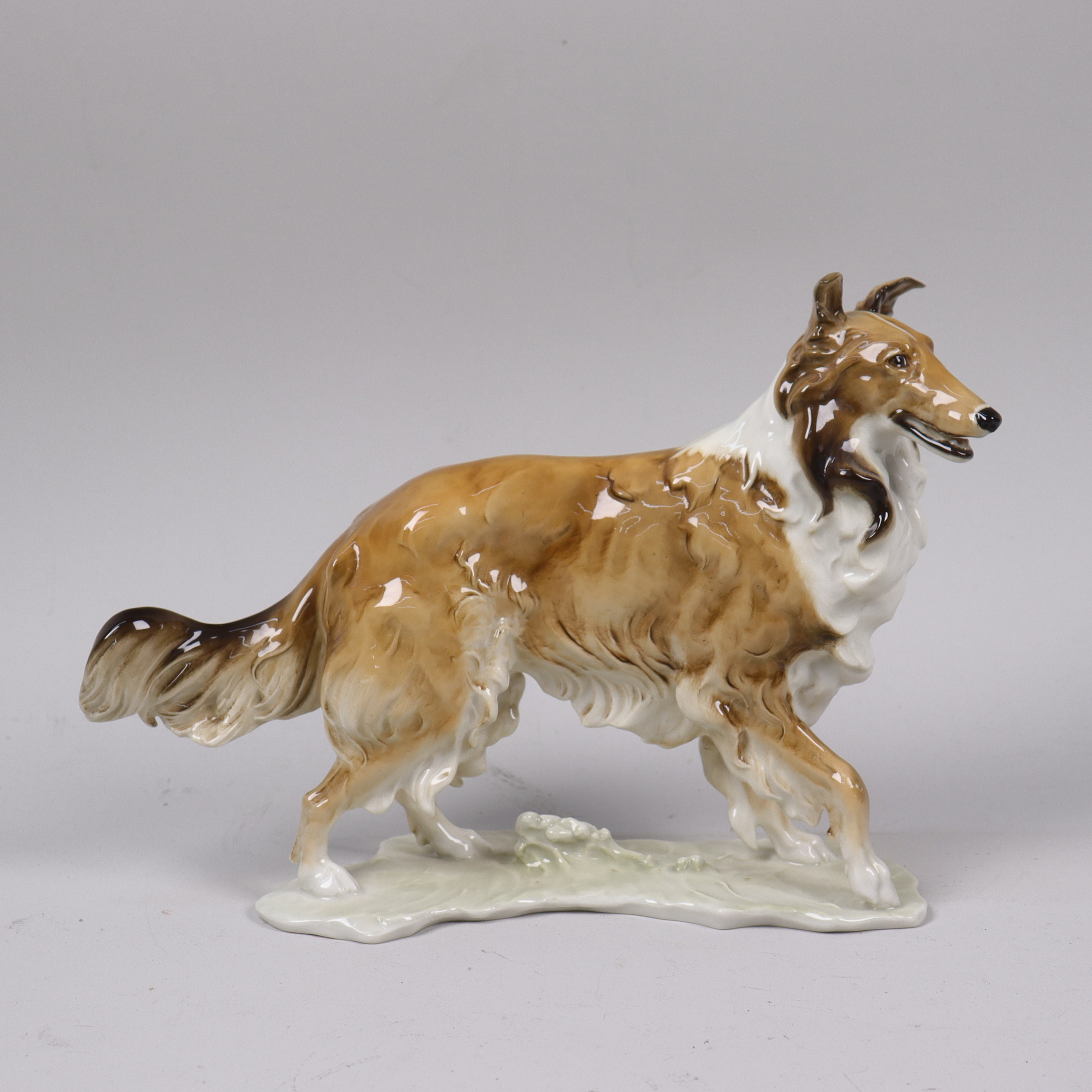 HANS ACHTZIGER. för Hutschenreuther, figurin, Collie, Tyskland.