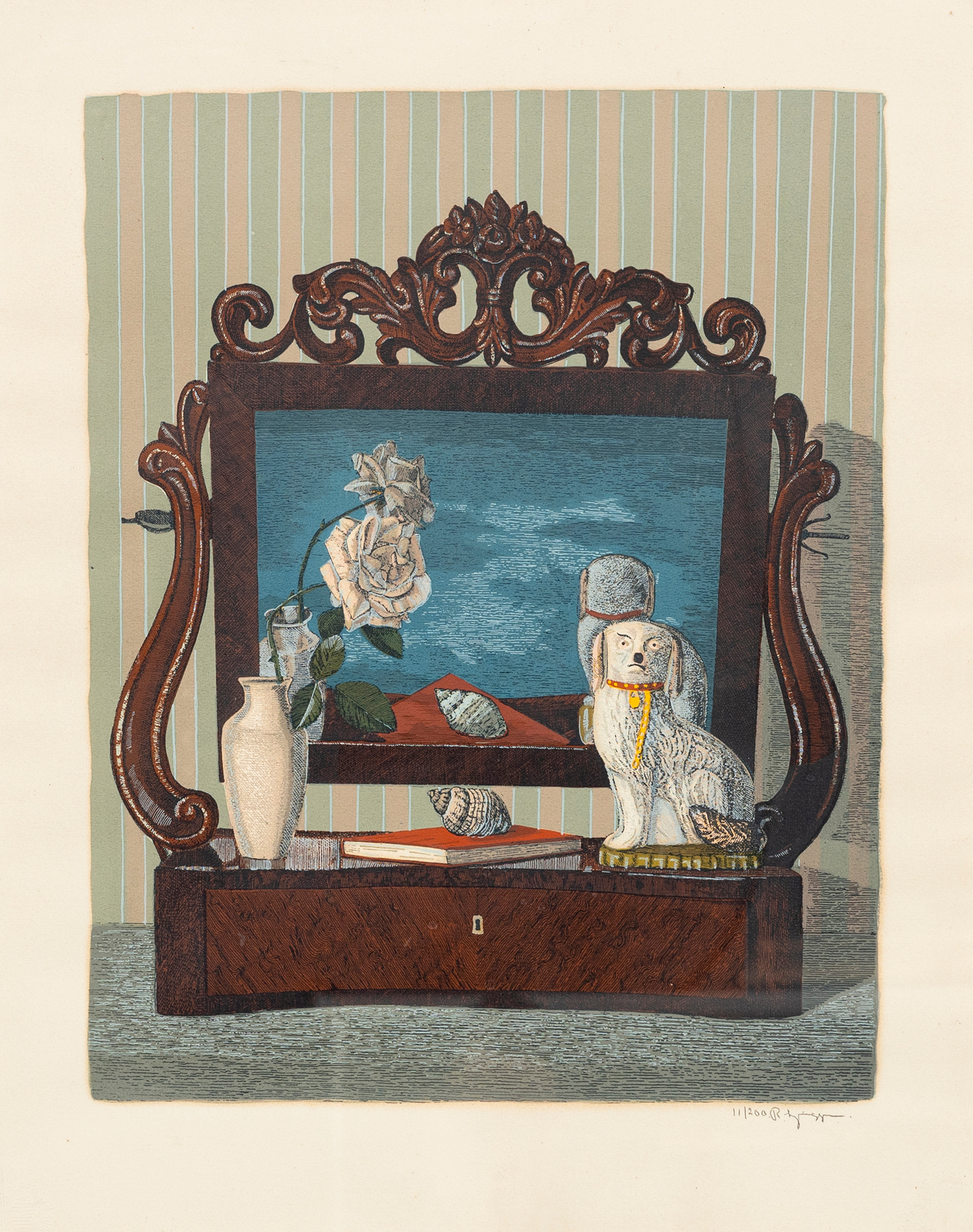 REINHOLD LJUNGGREN. Stilleben, färglitografi, signerad och numrerad 11/200.