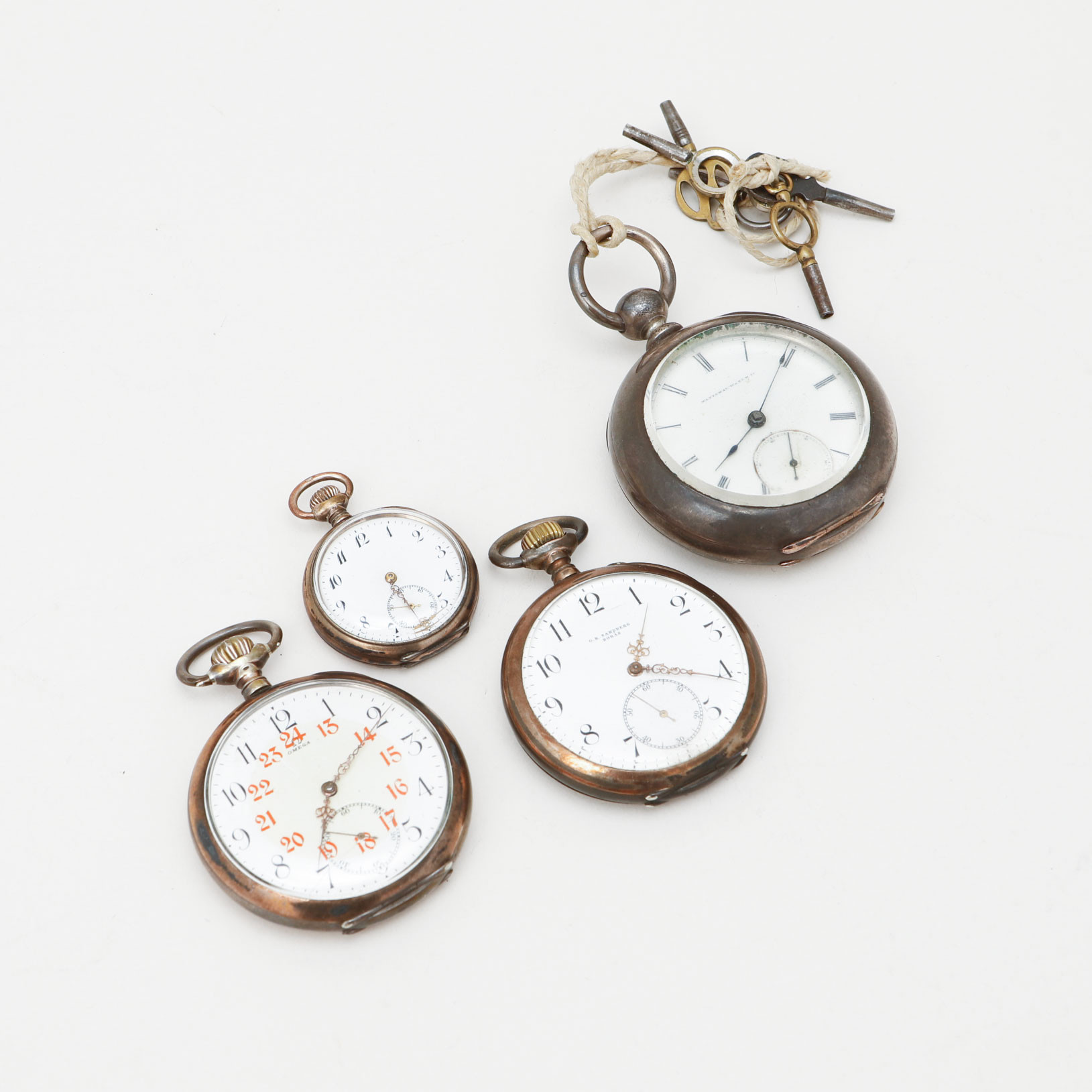 FICKUR, 4 st, bland annat Elgin, National Watch Co och Omega.
