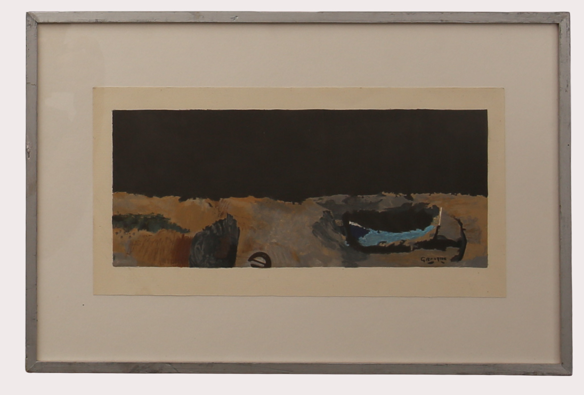 GEORGES BRAQUE. Färglitografi, "Varengeville" båt på strand, utgiven av Gallerie Maeght, Paris 1968.