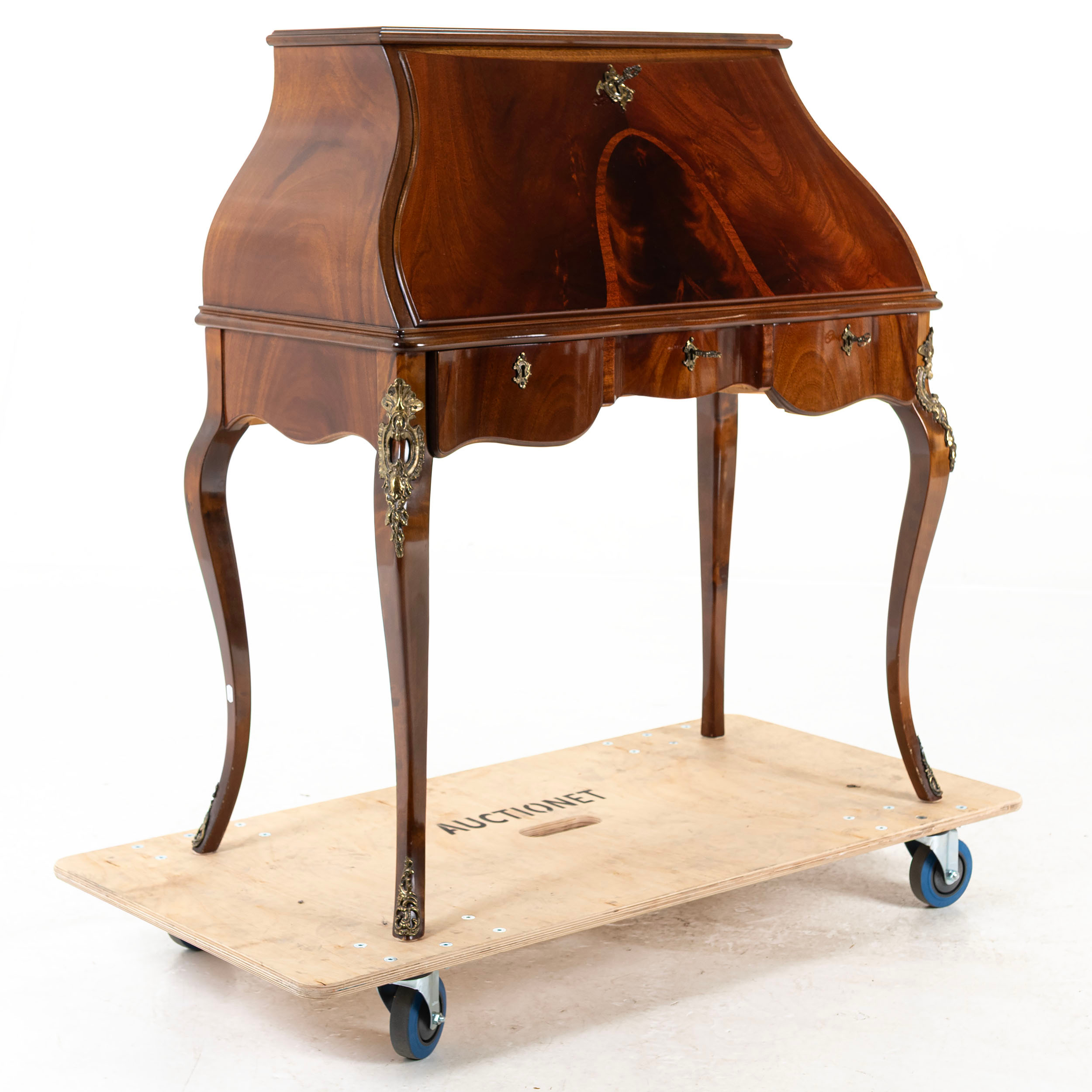 SEKRETÄR, mahogny, rokokostil, 1900-talets mitt.