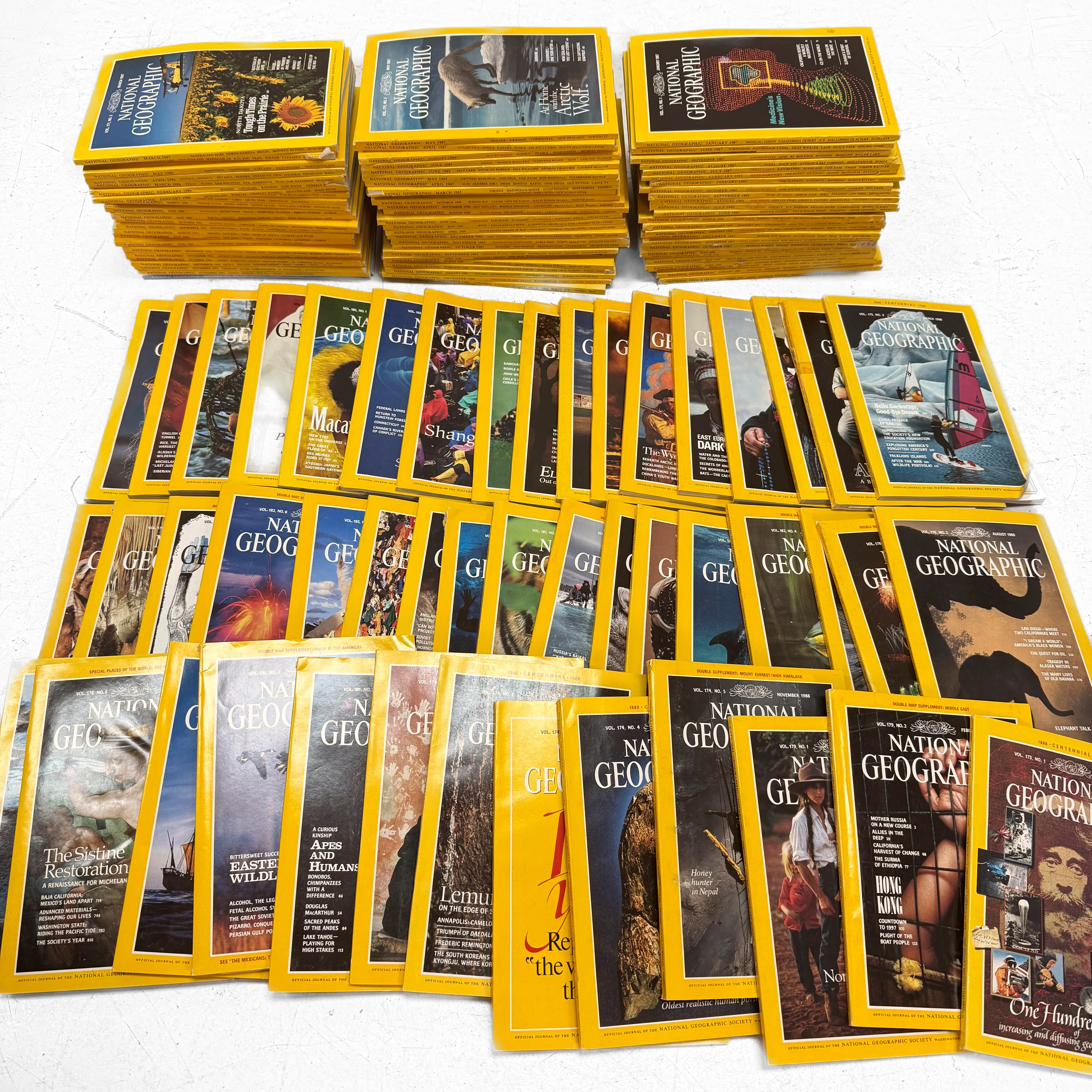 NATIONAL GEOGRAPHIC - Samling 1973, 1975-2018, totalt ca 520 tidskrifter.
