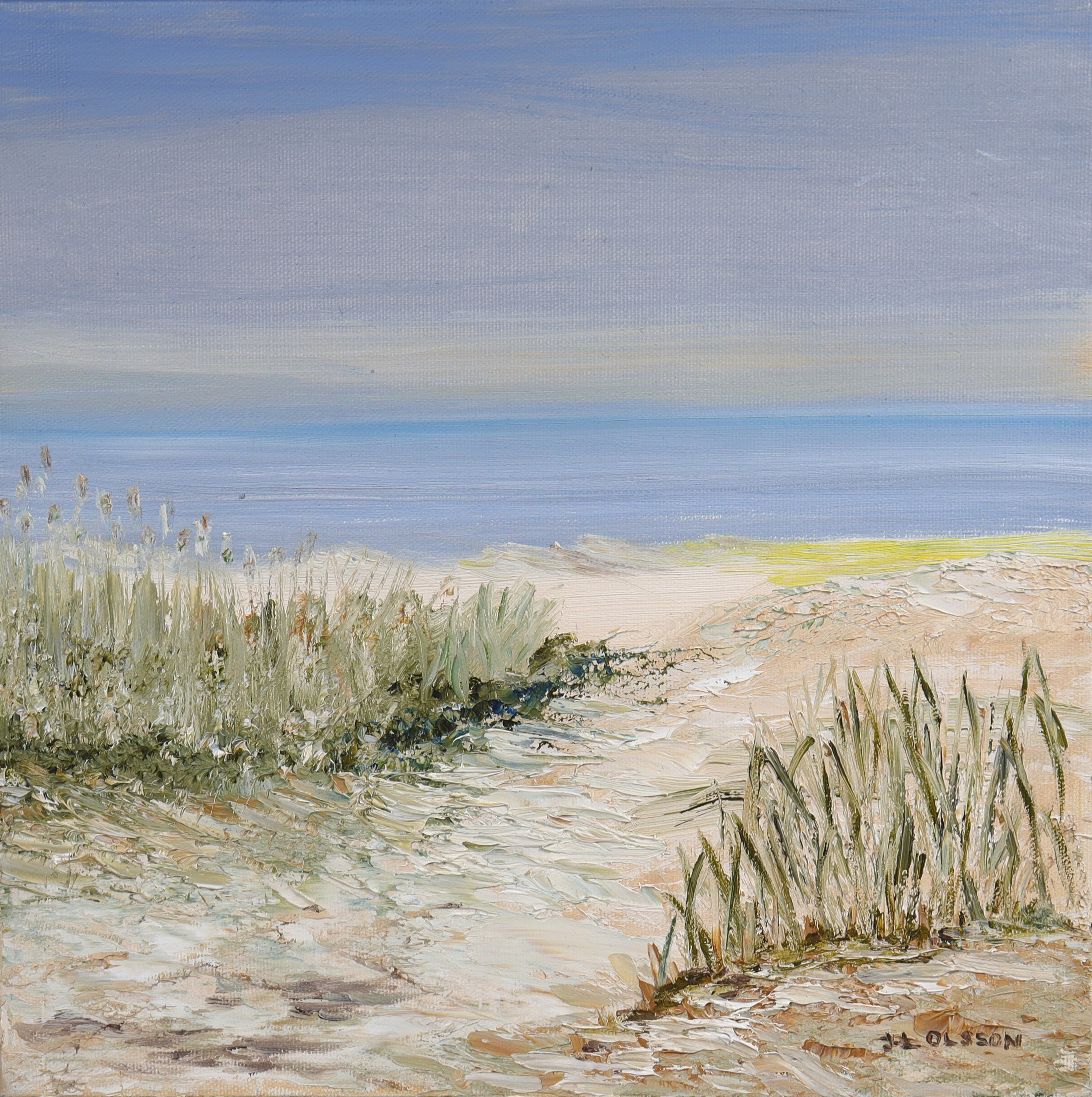 INGA-LISA OLSSON. olja på duk, "Strandparti från Skagen".