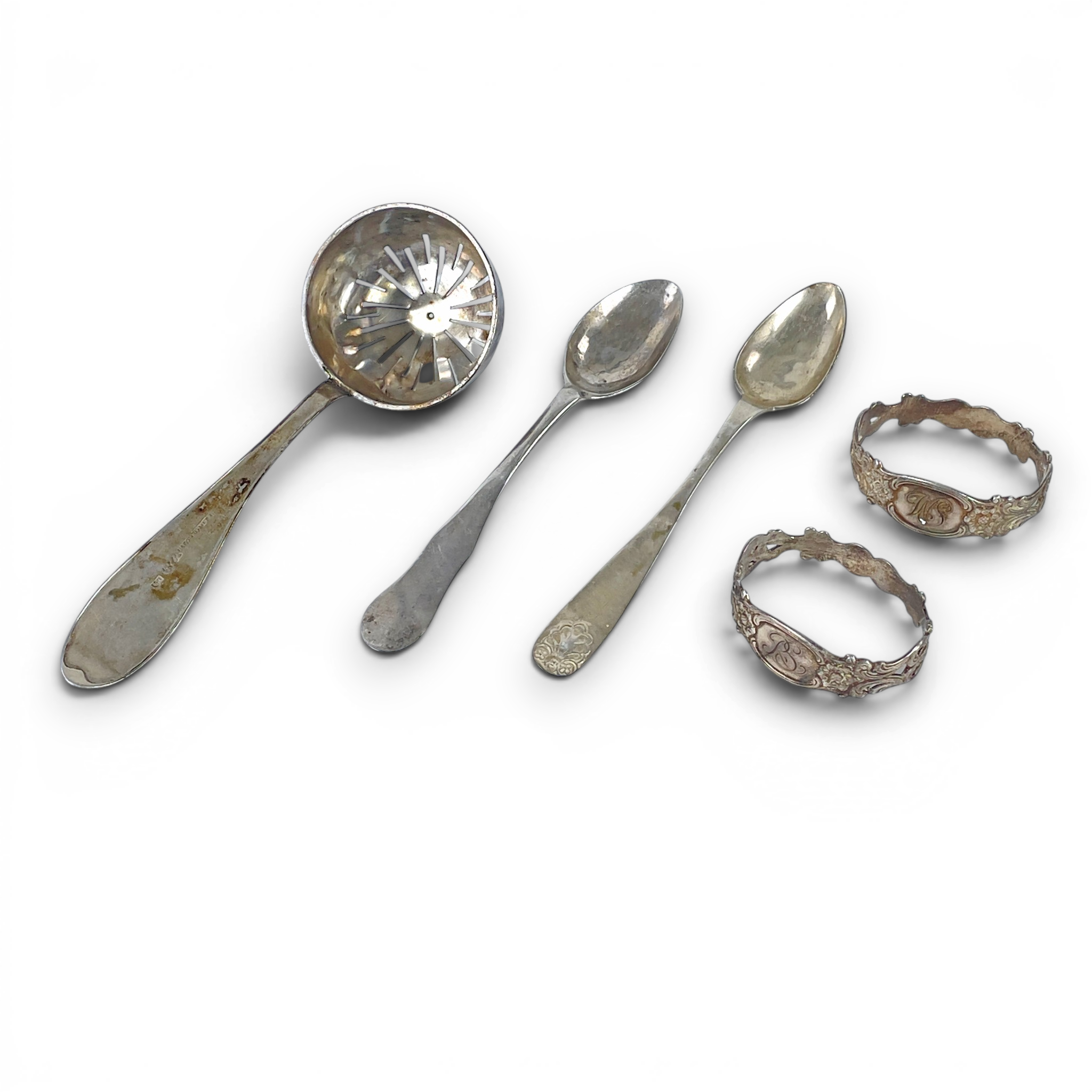 PARTI SILVER, 5 delar, bl.a. Erik Linderoth, Umeå, 1841.