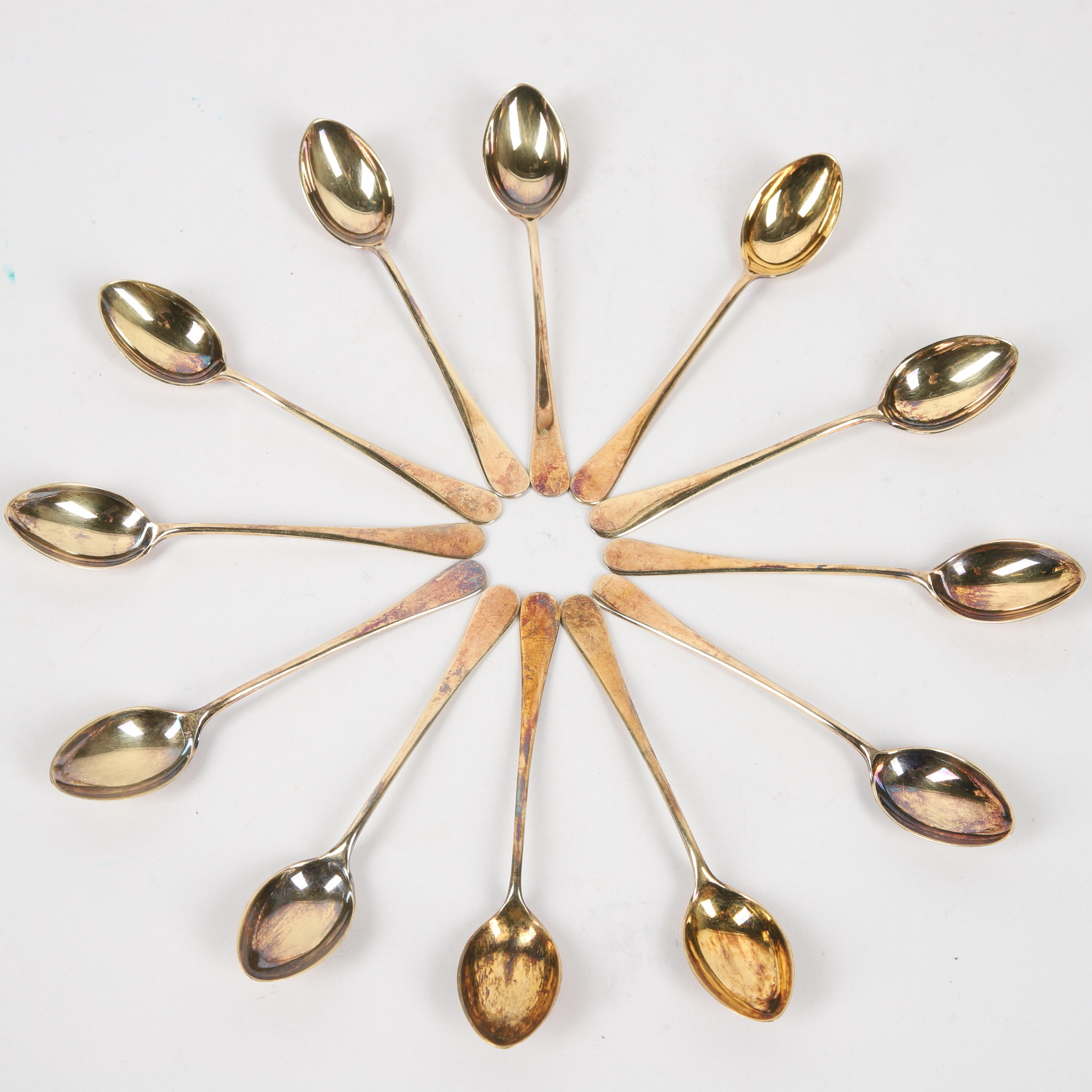 Kaffeskedar, 12 st, silver, Hallbergs Guldsmed, Stockholm, 1959.