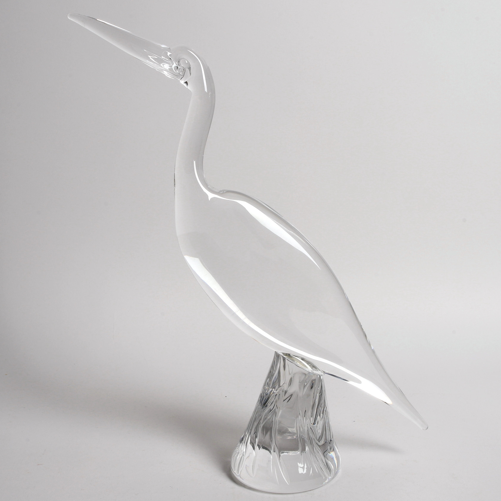 BENITO MARCOLIN. Skulptur, glas, "Häger", FM konstglas, Ronneby, 1900-talets andra hälft.