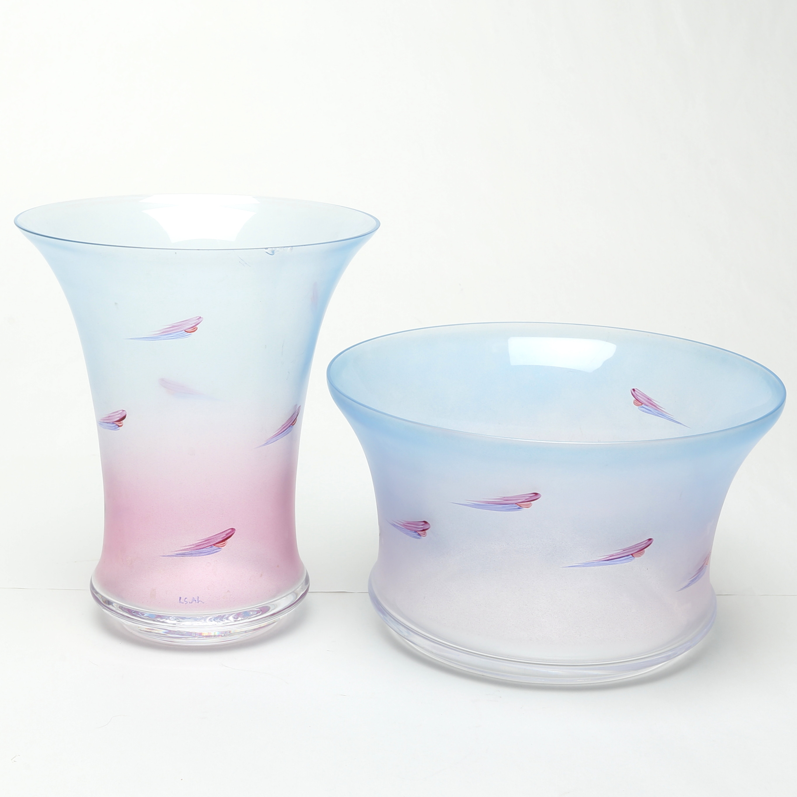 VAS och SKÅL, glas, sannolikt Johansfors.