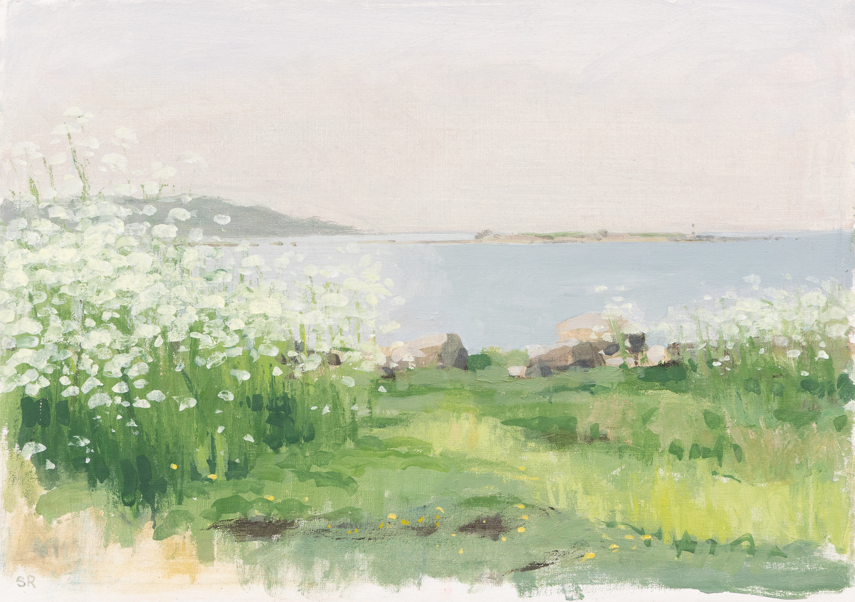 STEN-OSCAR RUNDGREN (1931-2013). "Blommande hundkex på Espeholmen", olja på duk, signerad.