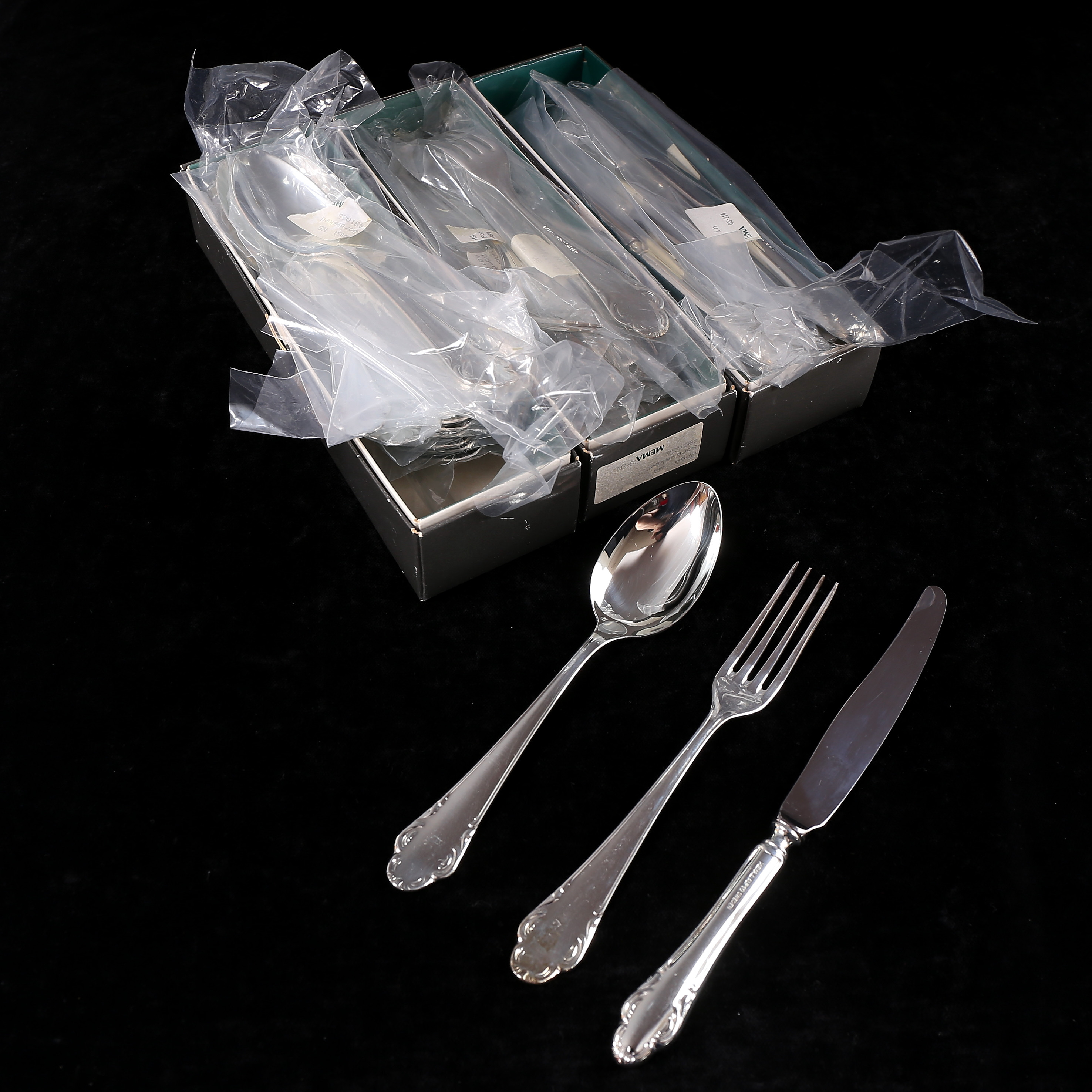BESTICKUPPSÄTTNING, 36 delar, nysilver, "Haga", 1900-talets andra hälft.