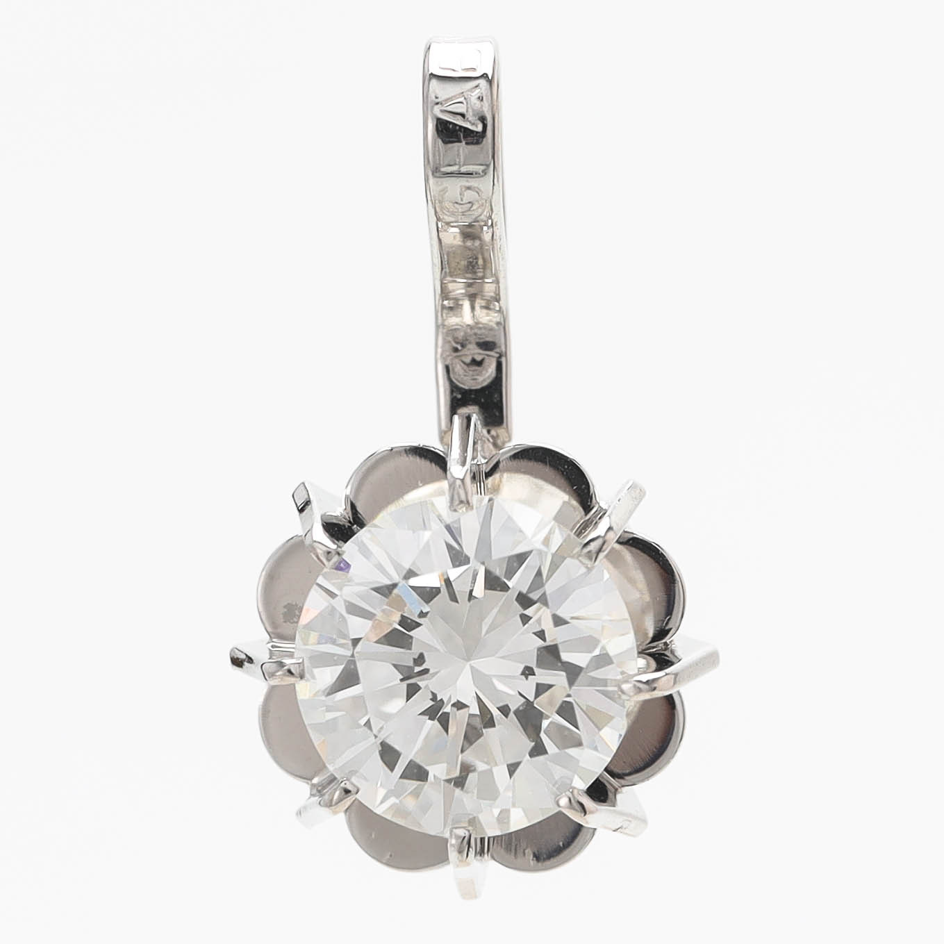 HÄNGE, 18 k vitguld, briljantslipad diamant 0,45ct.