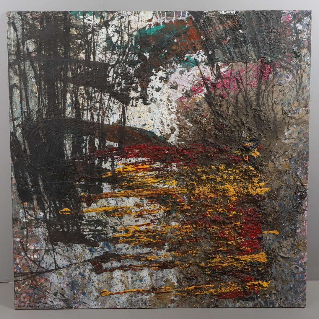 JAMES BATES. BLANDTEKNIK PÅ PANNÅ, olja, ”Seminal” ”Elemental Series” 2009.