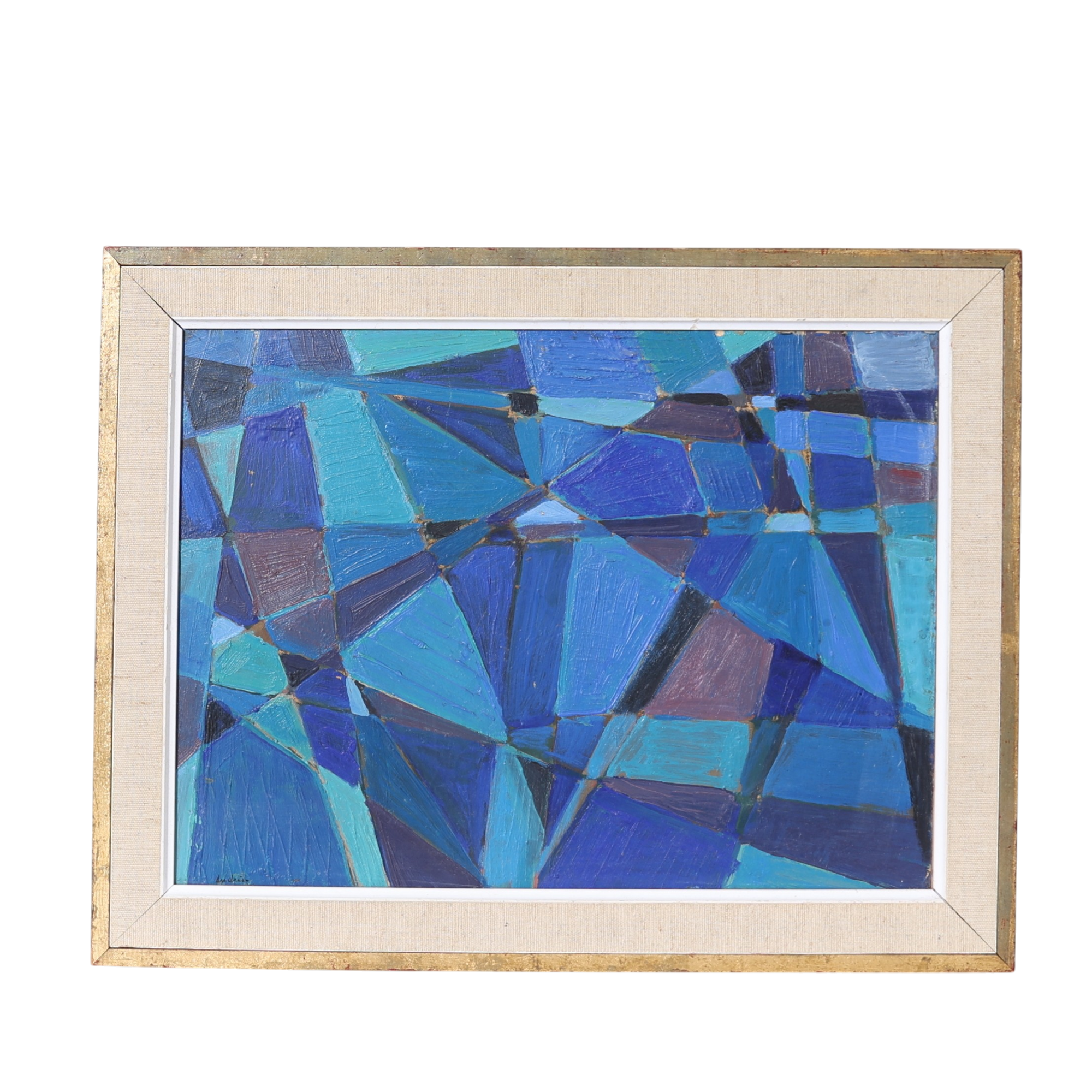 BENGT ANDRÉN. Abstrakt komposition, olja på pappannå, signerad, 1950-tal.