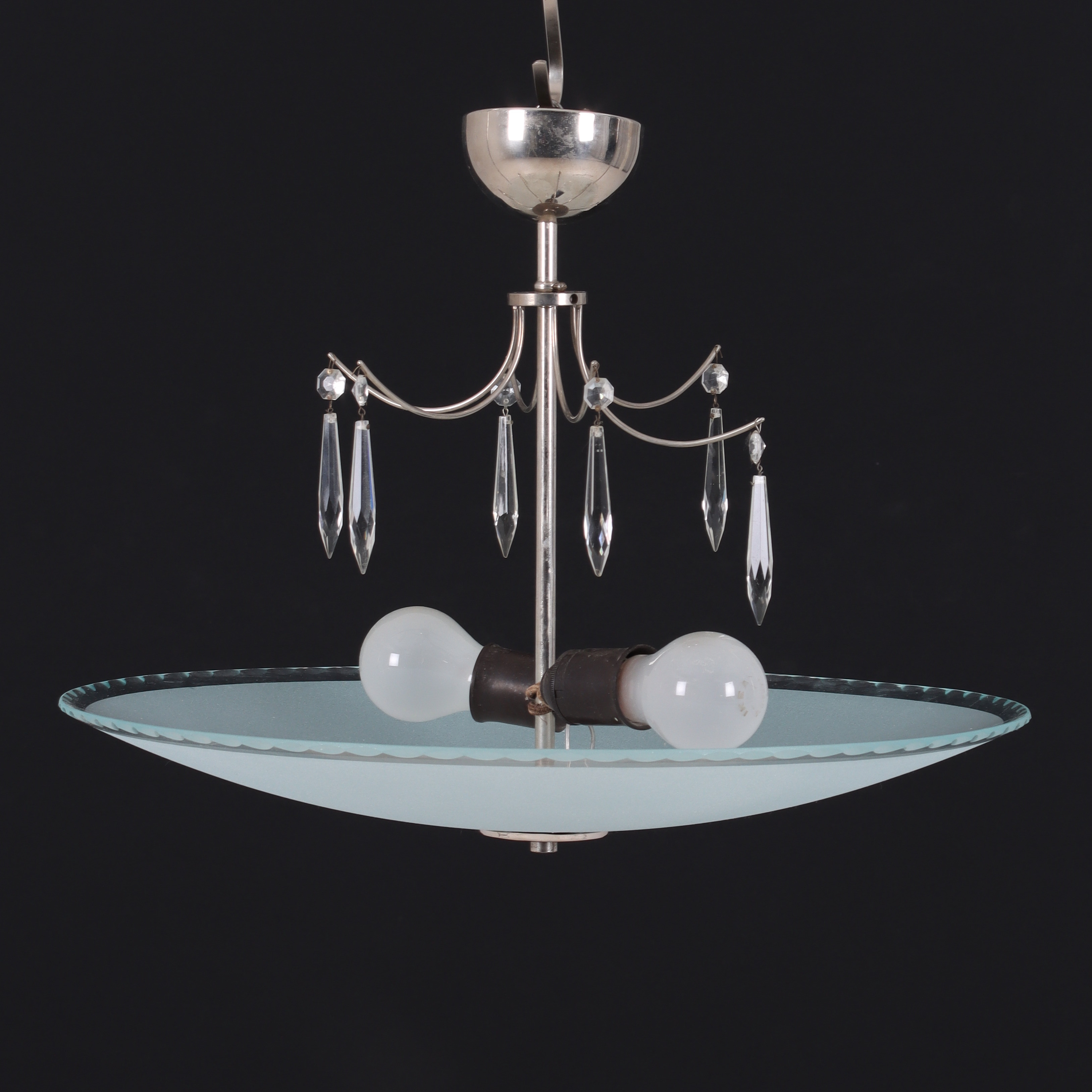 TAKPLAFOND, glas och metall, 1900-tal.