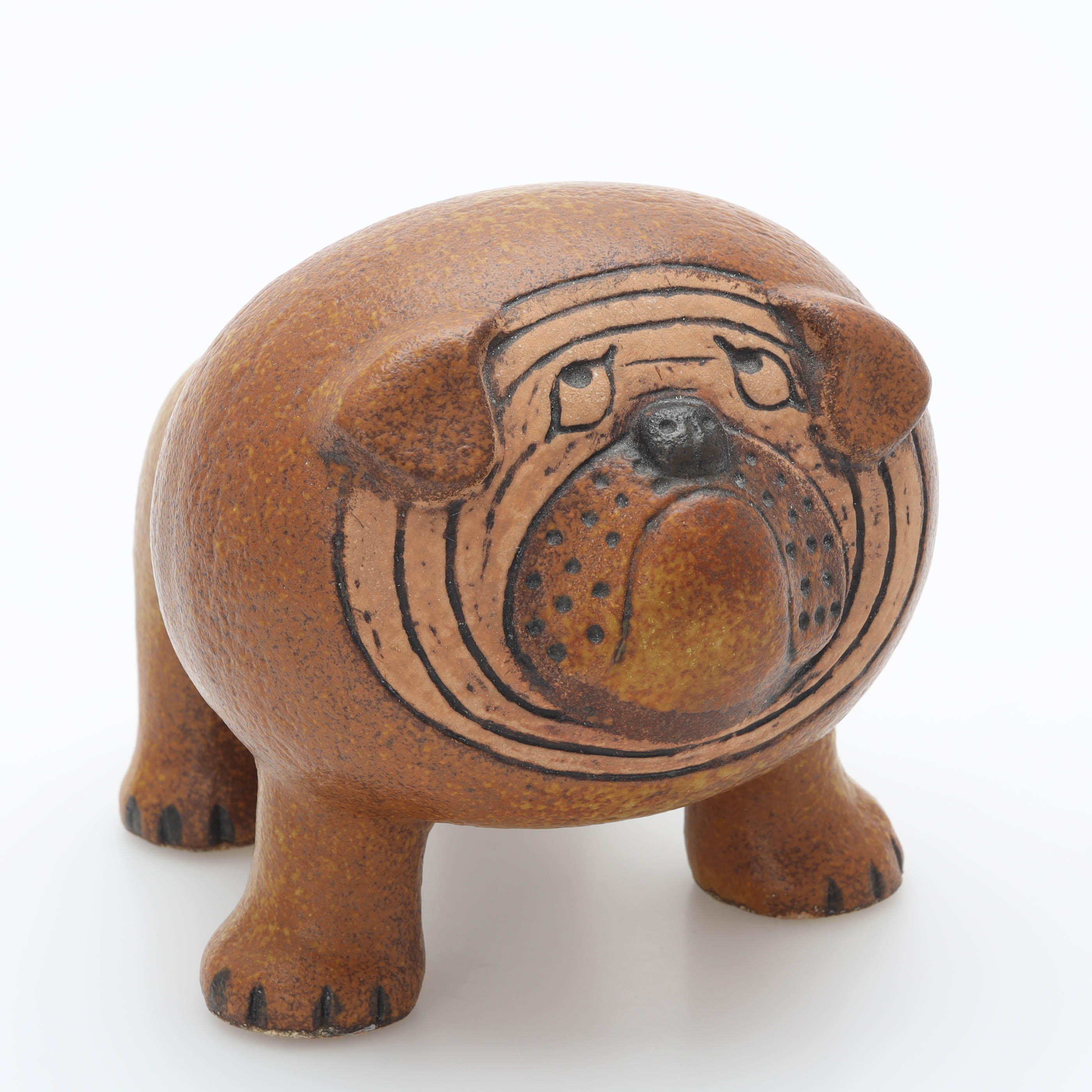 LISA LARSON. figurin, "Bulldog Midi", glaserat stengods, ur serien Kennel, Gustavsberg.