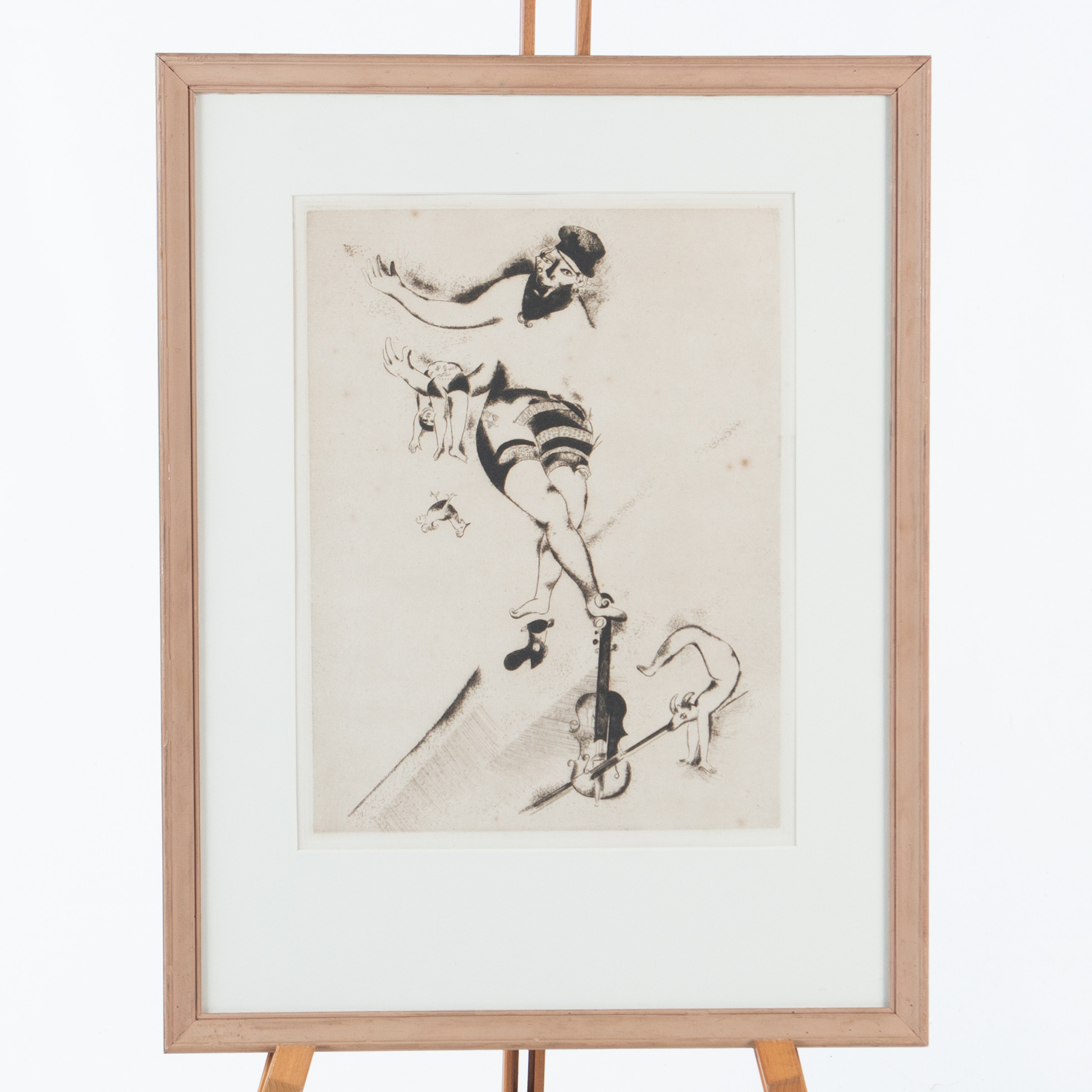 MARC CHAGALL. "Akrobat", etsning, osignerad.