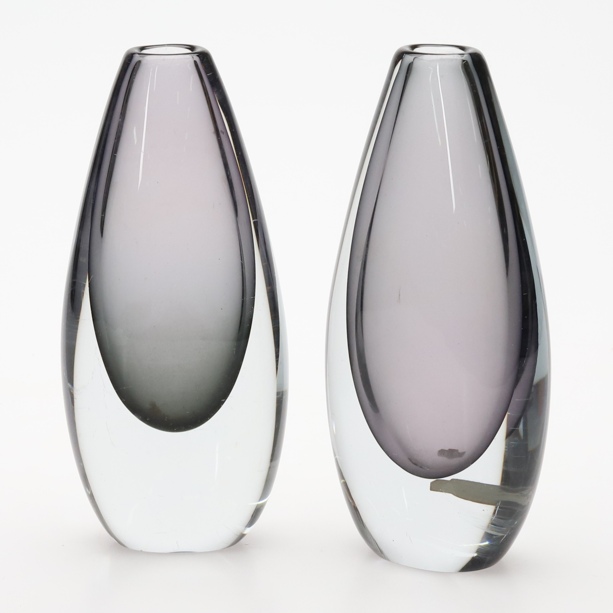 GERDA  STRÖMBERG. Vaser, 2 st, glas, Strömbergs hyttan.