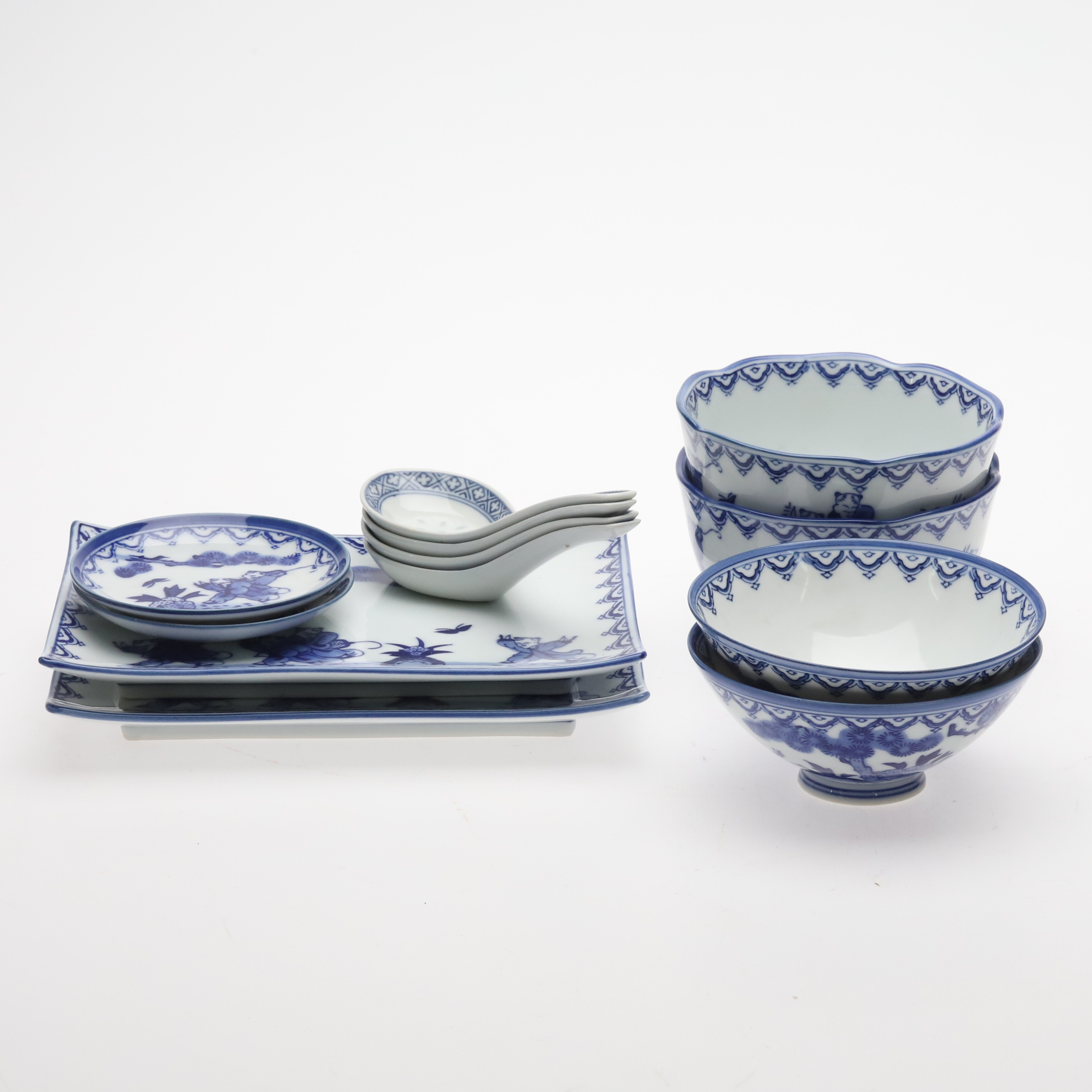 SERVISDELAR, 8 delar, Nabeshima, Japan, 1900-tal.