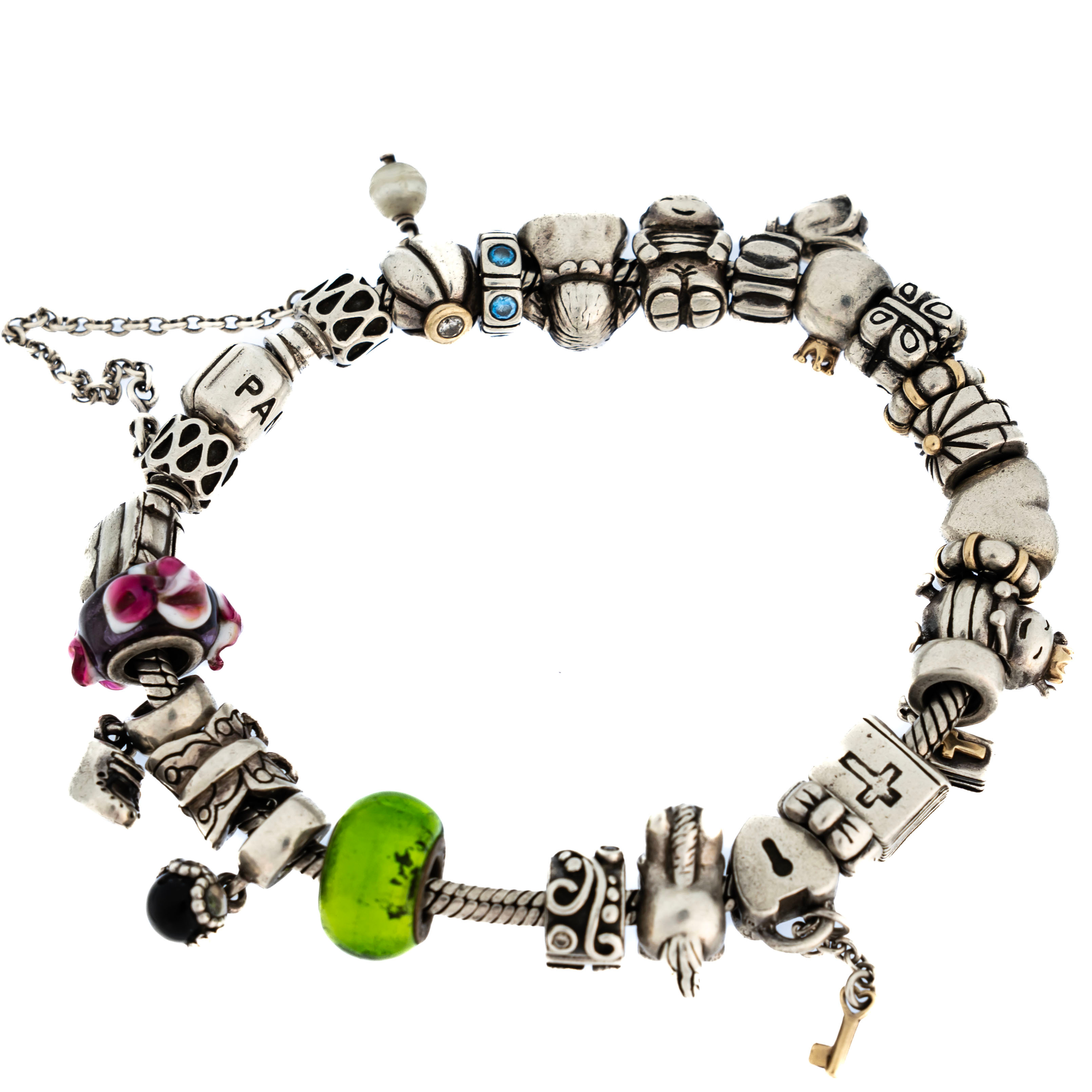 ARMBAND, Pandora, Silver, Med berlocker.