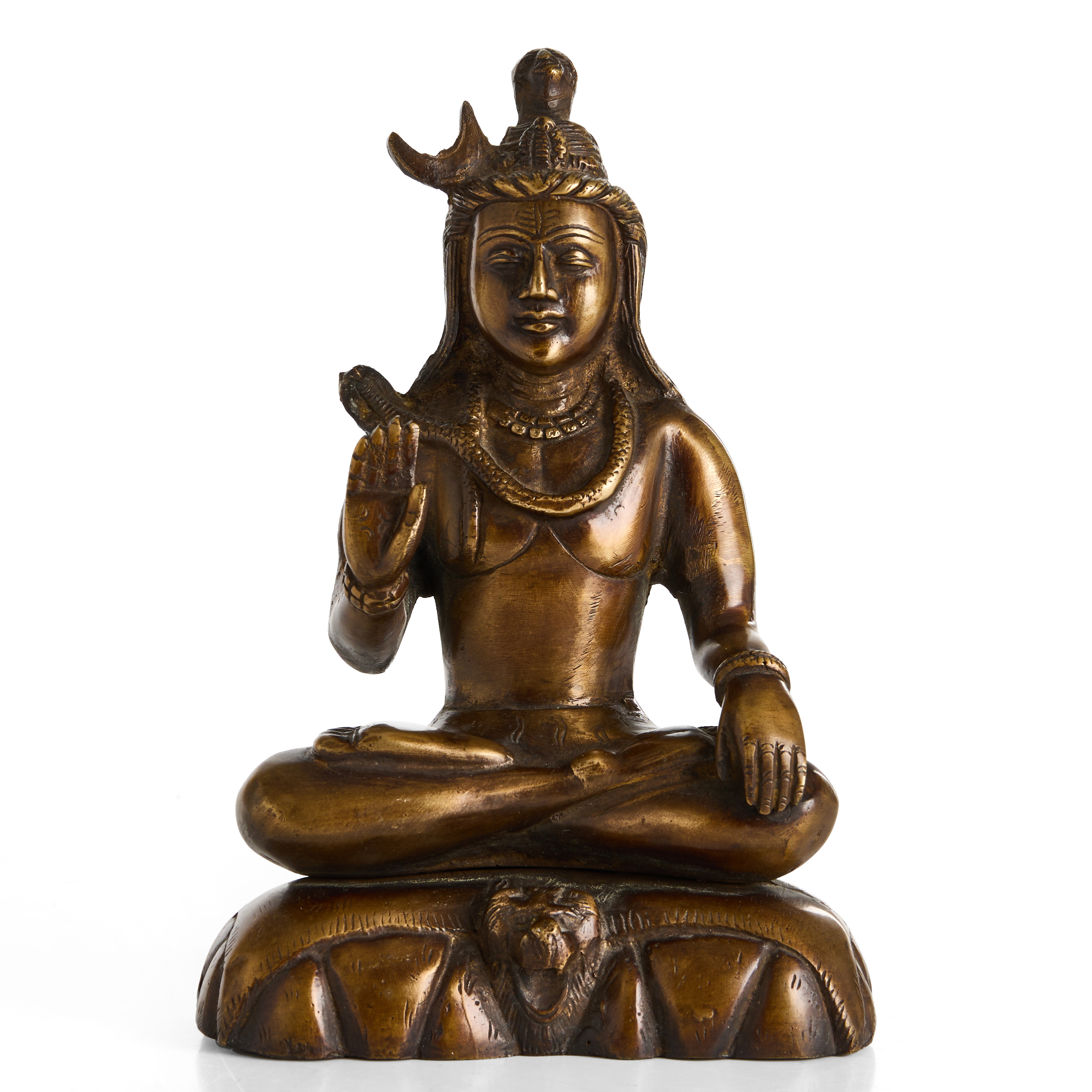 SKULPTUR, Sittande Shiva, brons, orientalisk.