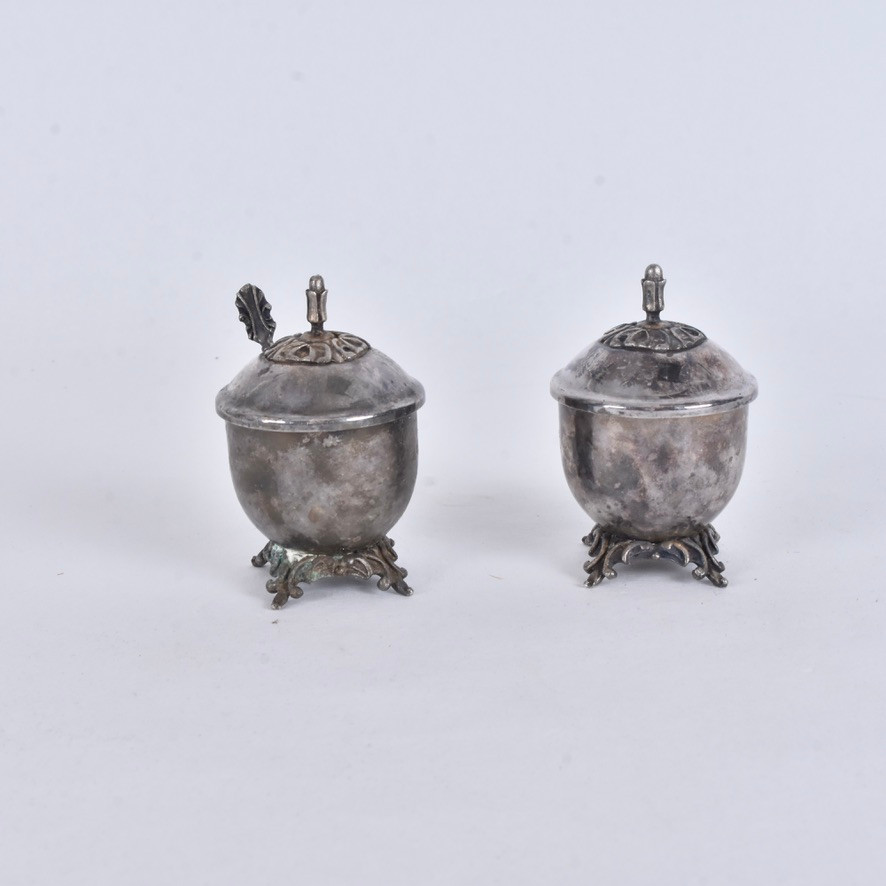 SALTKAR, 1 par, nysilver, 1900-tal.